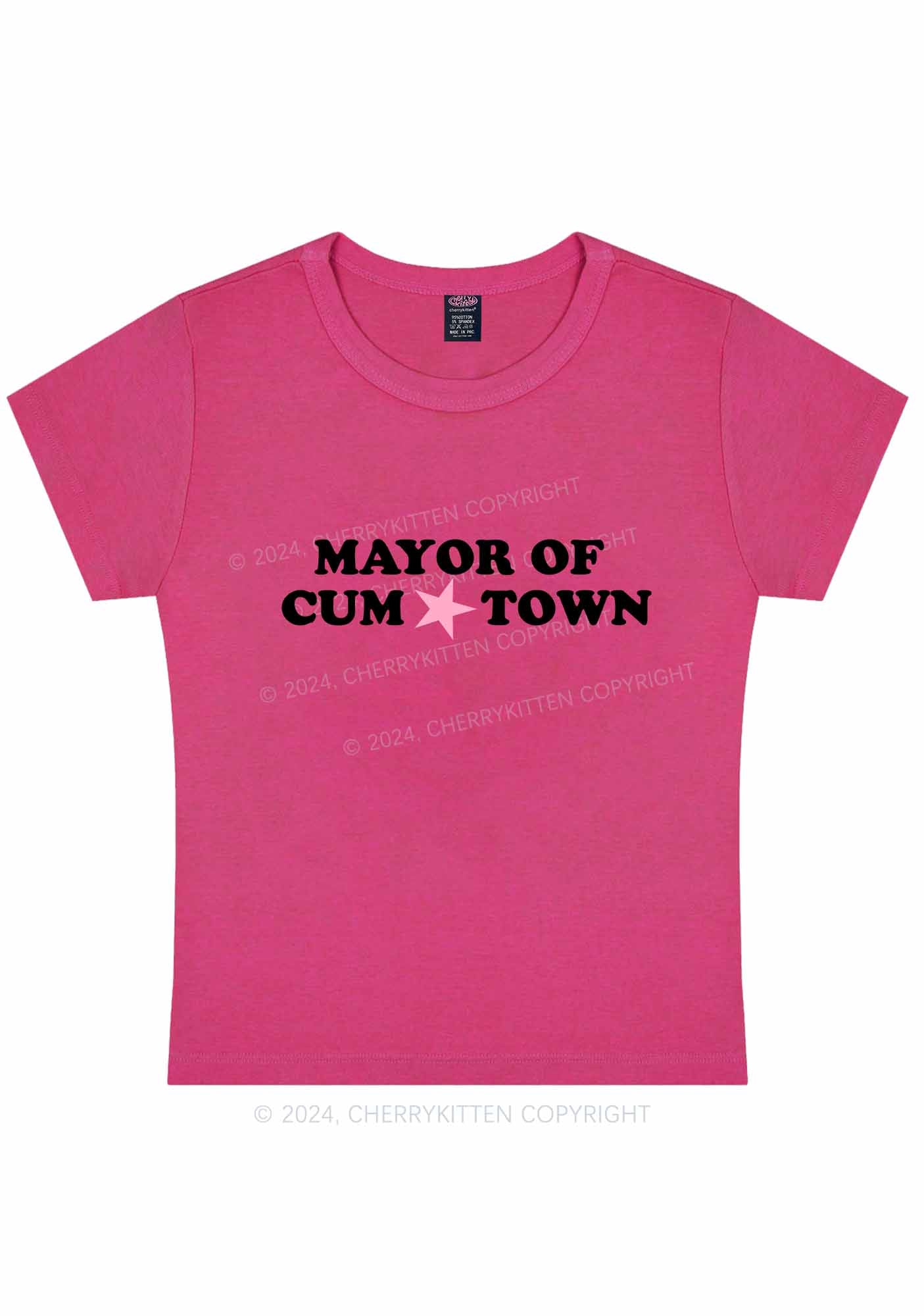 Mayor Of Come Town Y2K Baby Tee Cherrykitten