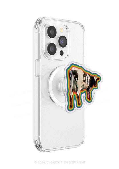 Rainbow Cow Y2K Magnetic Phone Grip Holder Cherrykitten