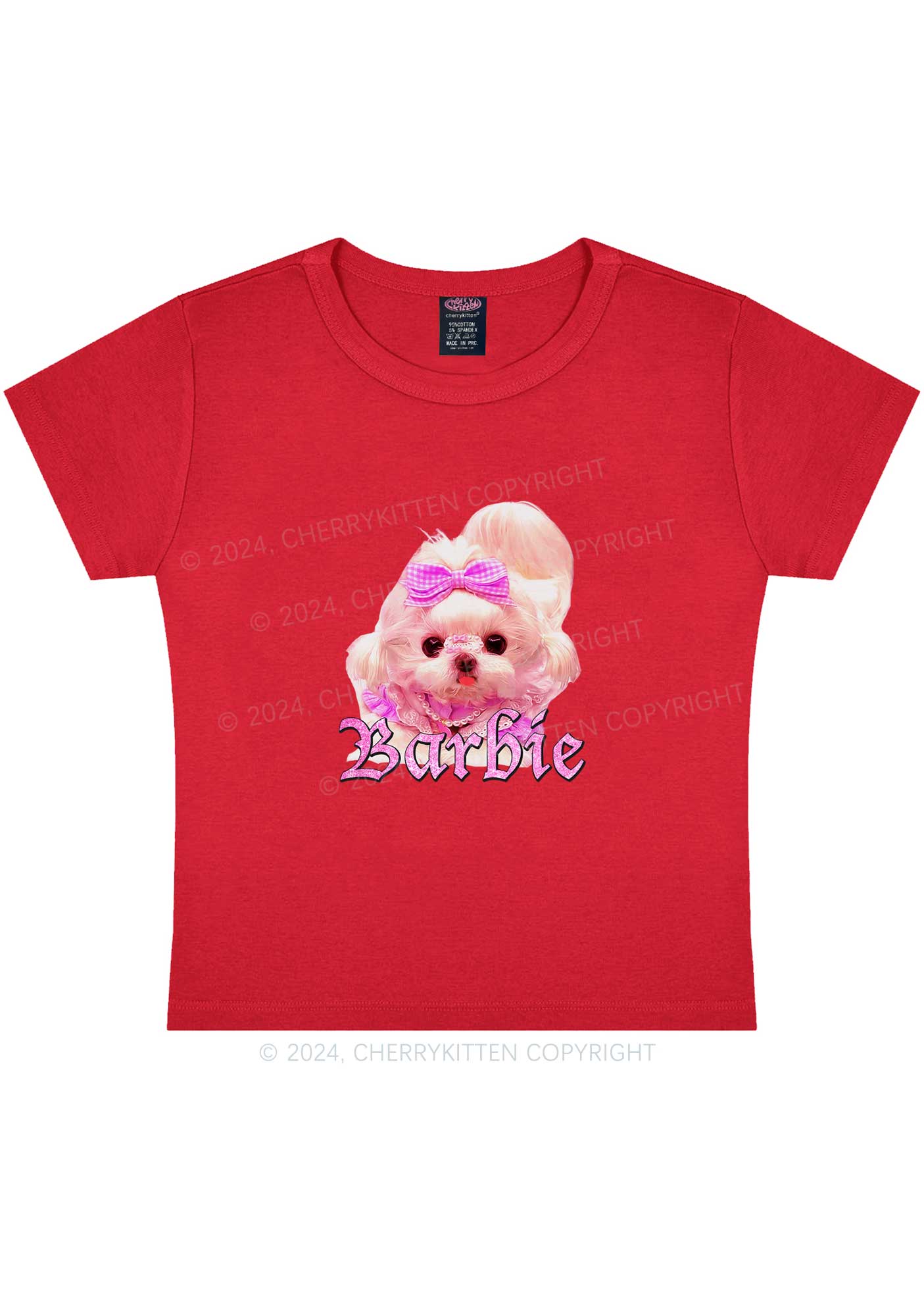 Pretty Dog Y2K Baby Tee Cherrykitten