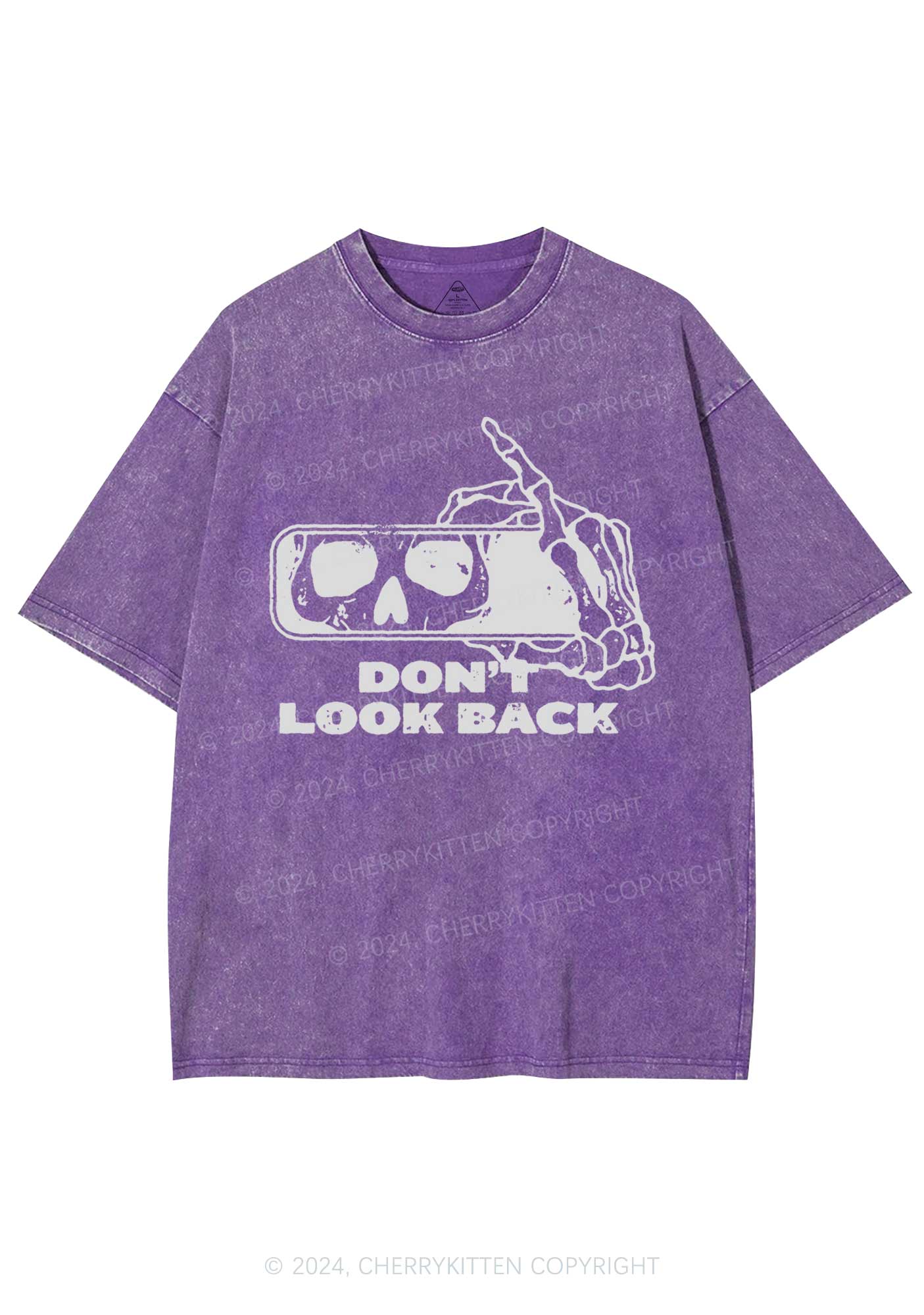 Halloween Don't Look Back Y2K Washed Tee Cherrykitten