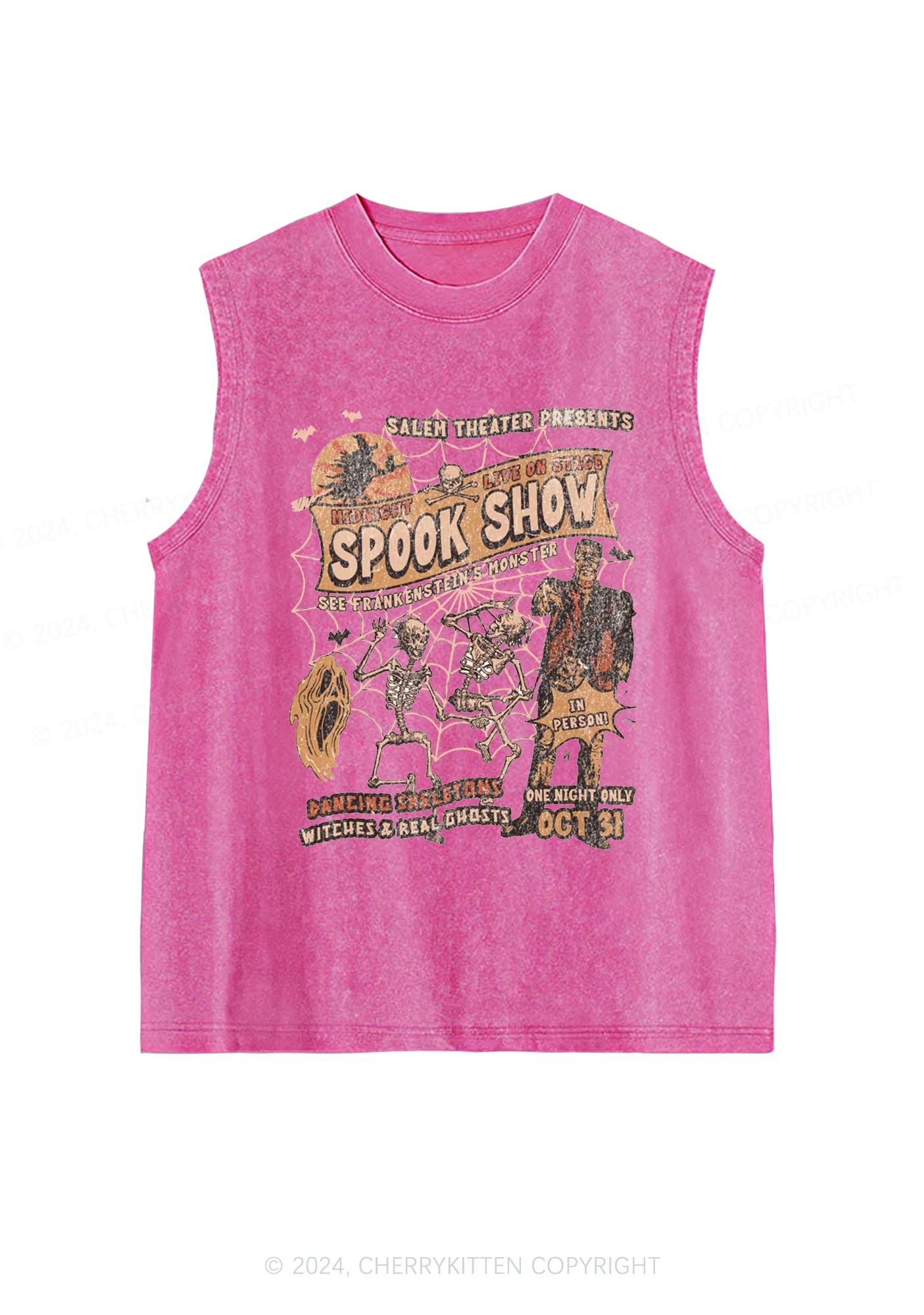 Halloween Spook Show Y2K Washed Tank Cherrykitten