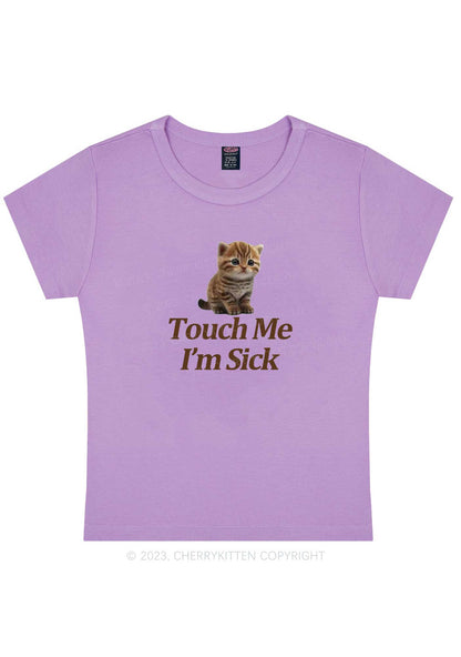 Curvy I'm Sick Cat Y2K Baby Tee Cherrykitten