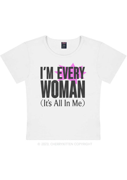 Curvy I'm Every Woman Y2K Baby Tee Cherrykitten