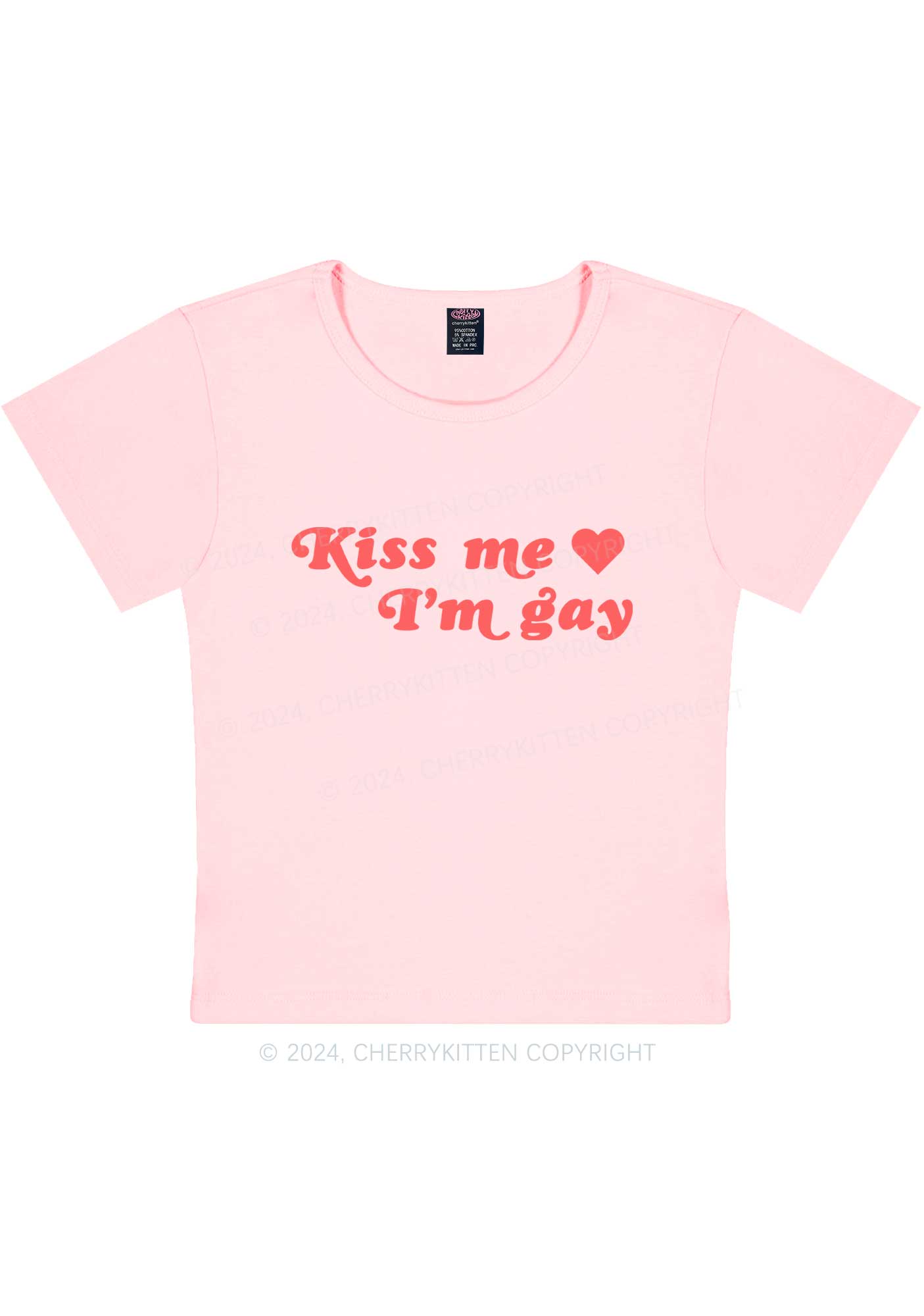 Kiss Me I’m Gay Y2K Baby Tee Cherrykitten