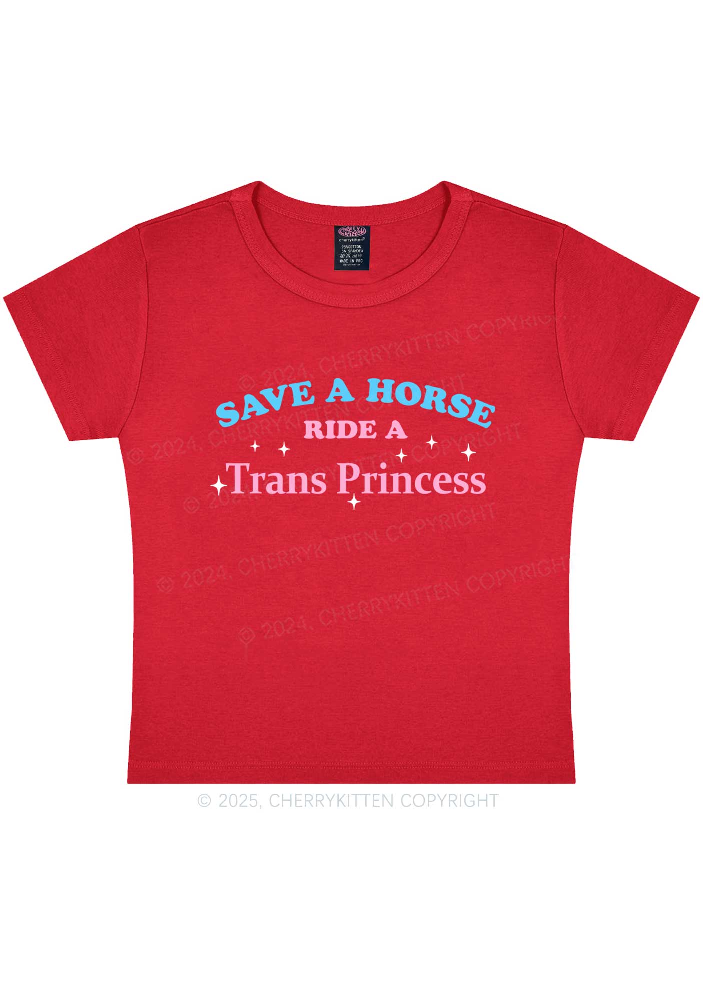 Ride A Trans Princess Y2K Baby Tee Cherrykitten