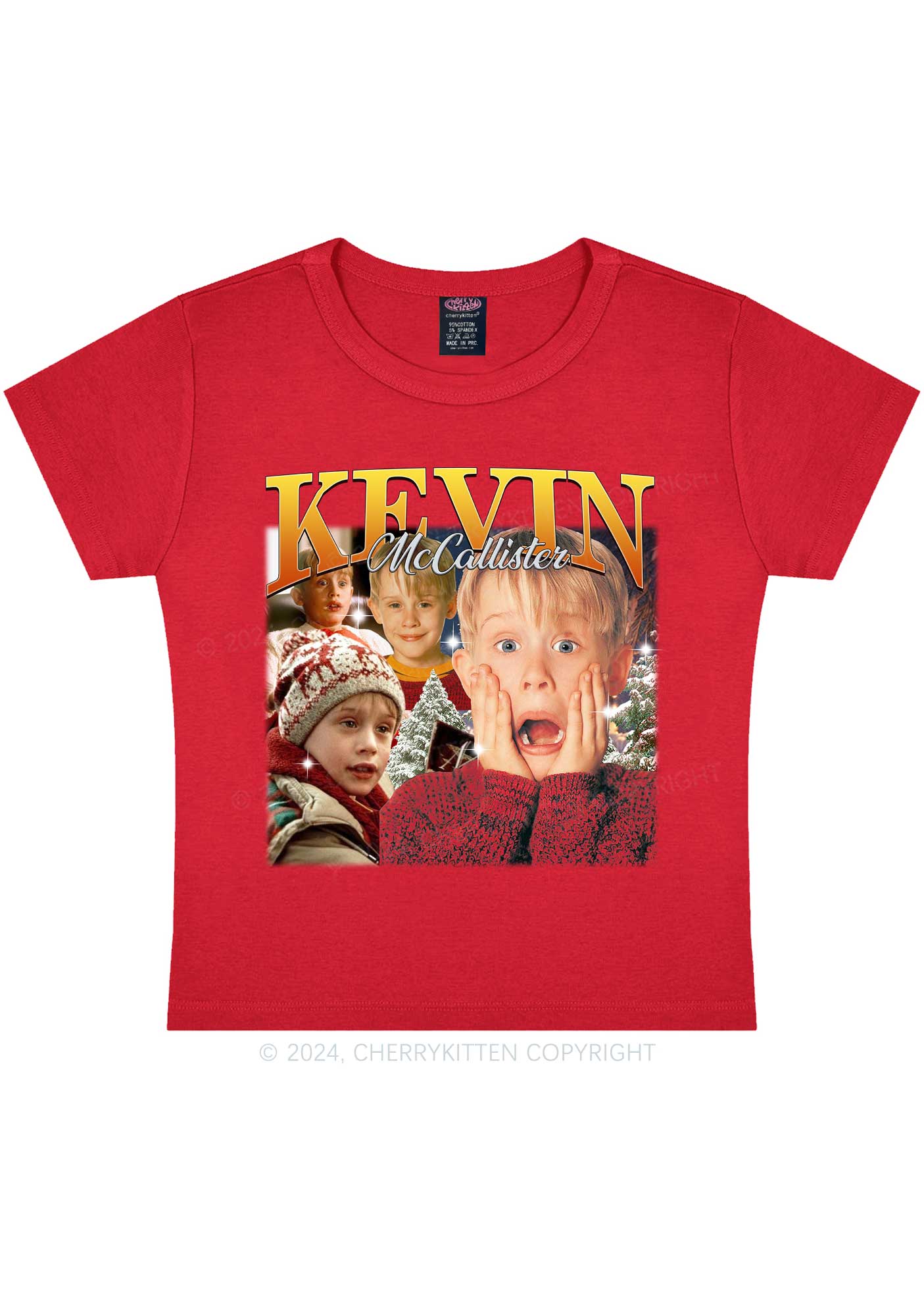 Christmas Kevin Alone Y2K Baby Tee Cherrykitten