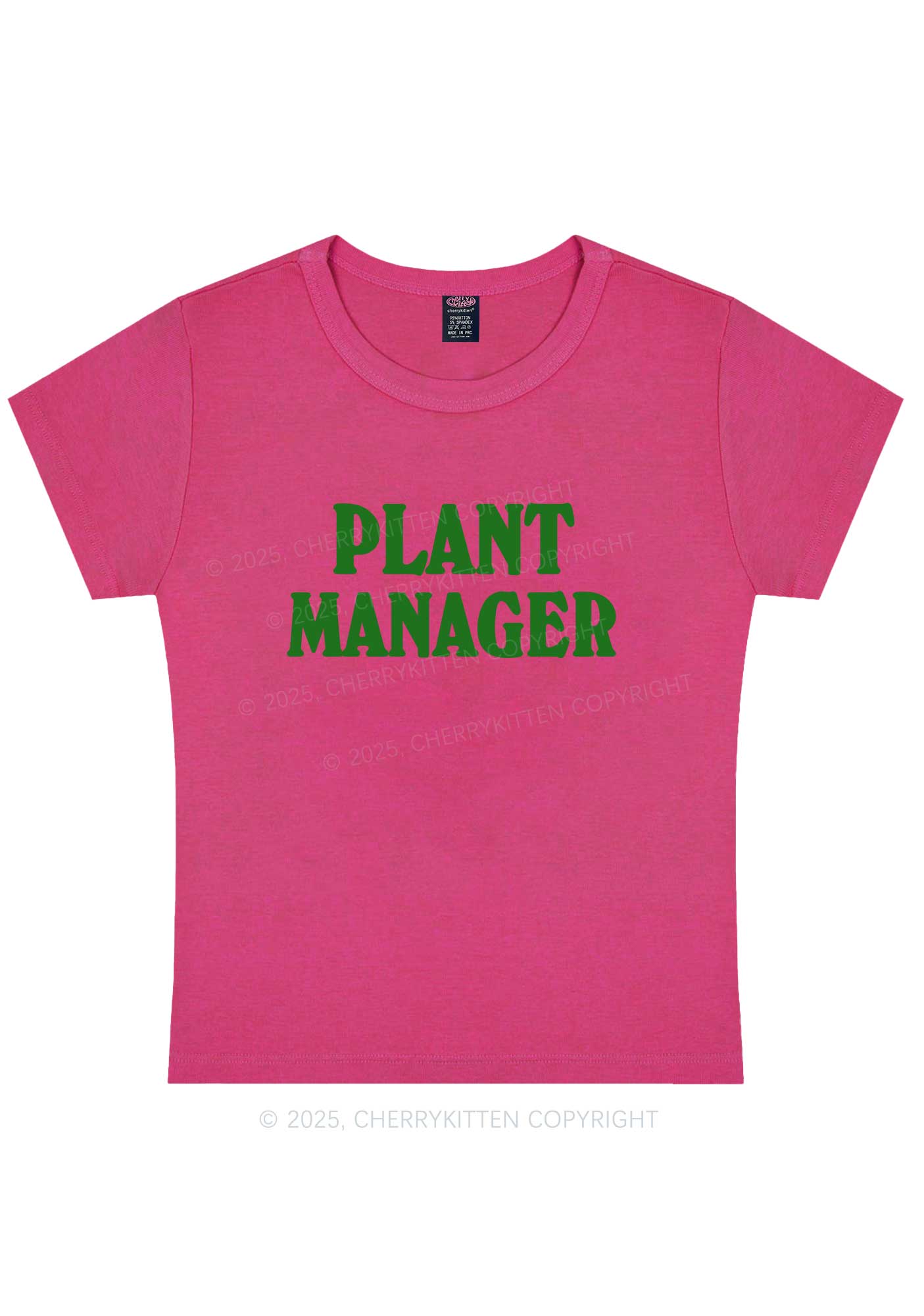 Plant Manager Y2K Baby Tee Cherrykitten