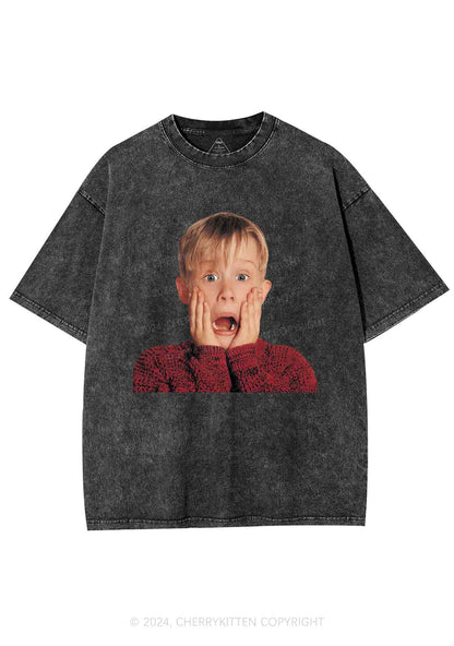 Christmas At Home Alone Y2K Washed Tee Cherrykitten