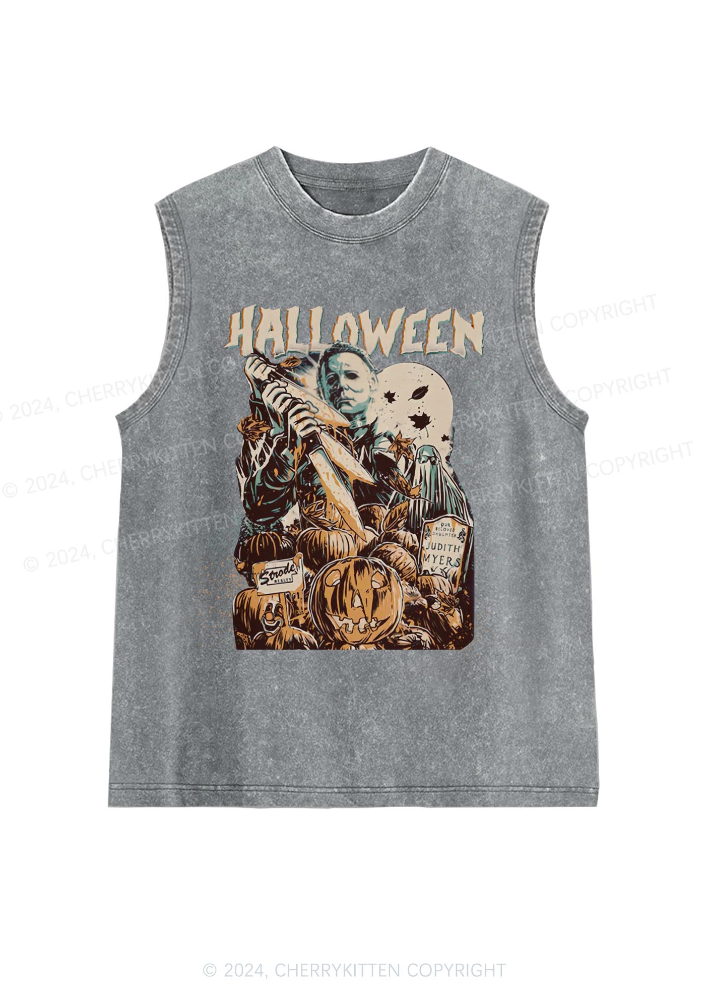 Halloween Killer Y2K Washed Tank Cherrykitten