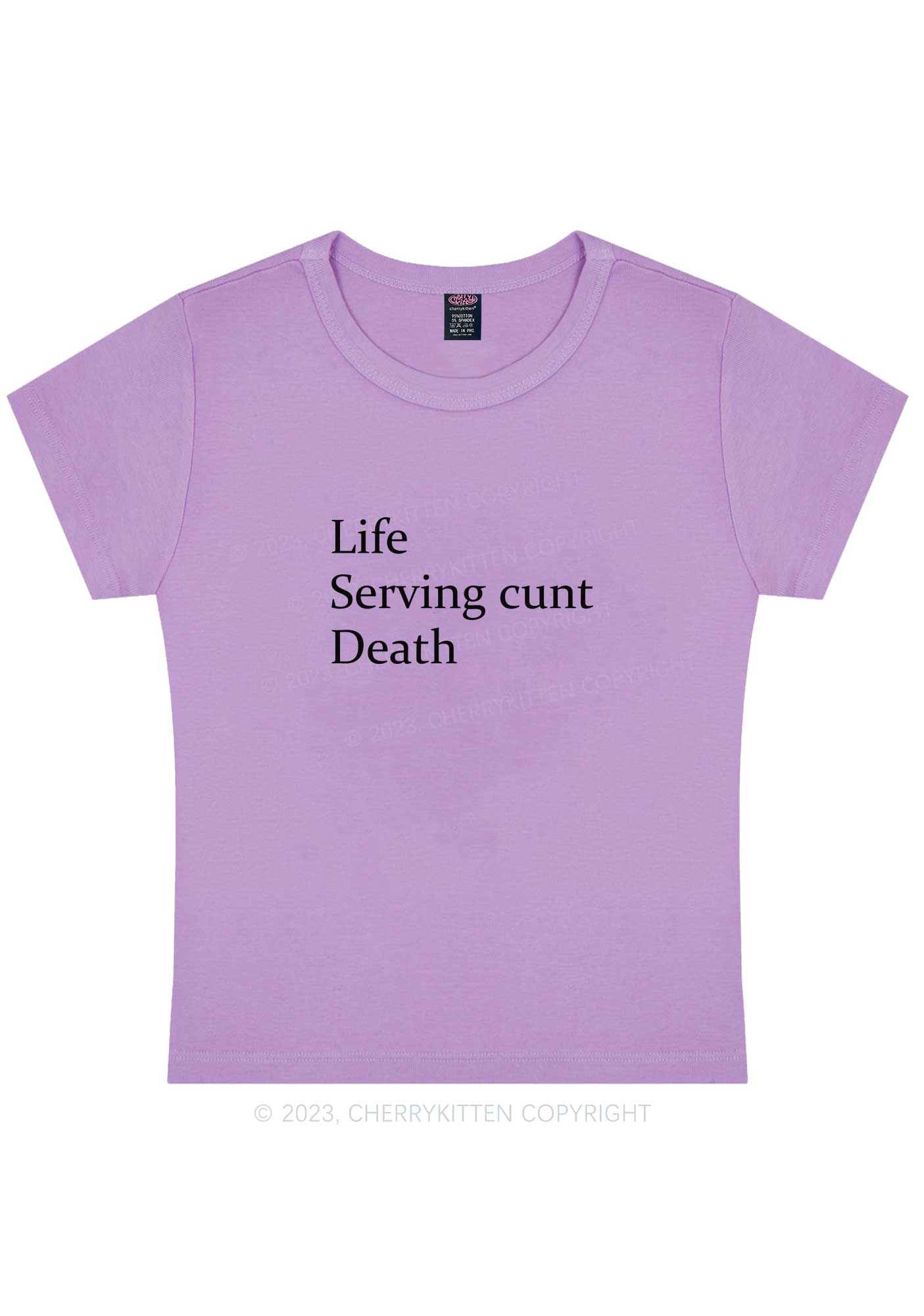 Curvy Life Serving Death Y2K Baby Tee Cherrykitten