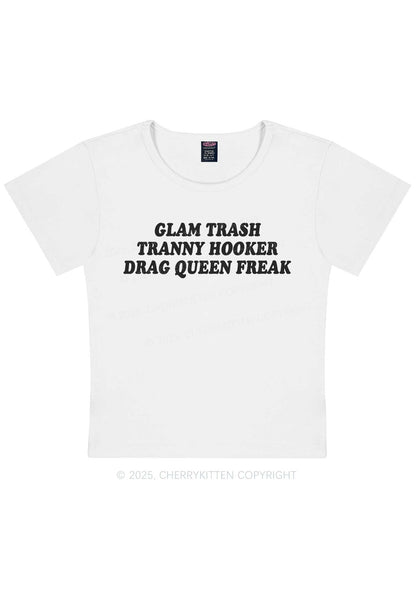 Glam Trash Y2K Baby Tee Cherrykitten