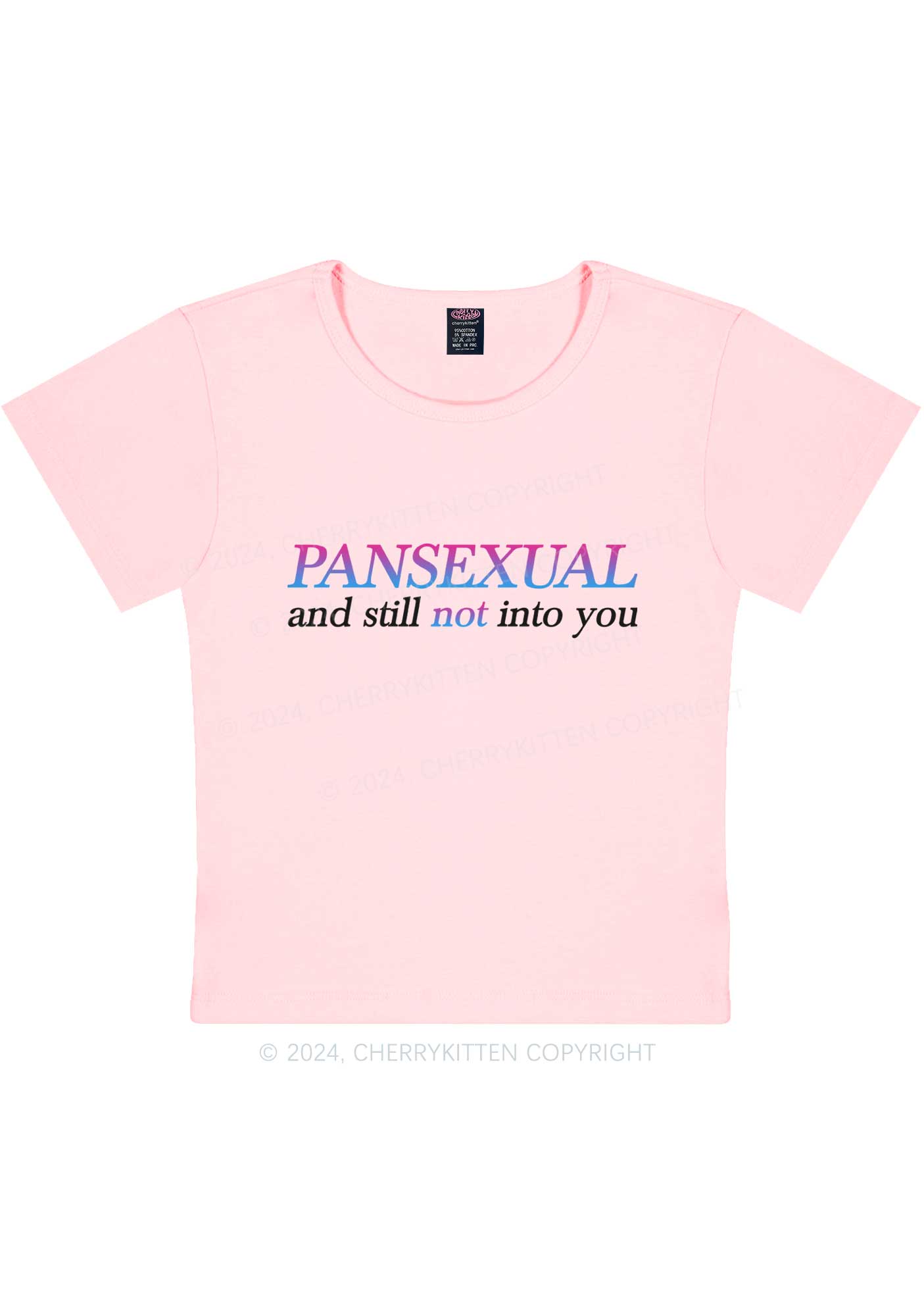 Pansexual Still Not Into You Y2K Baby Tee Cherrykitten