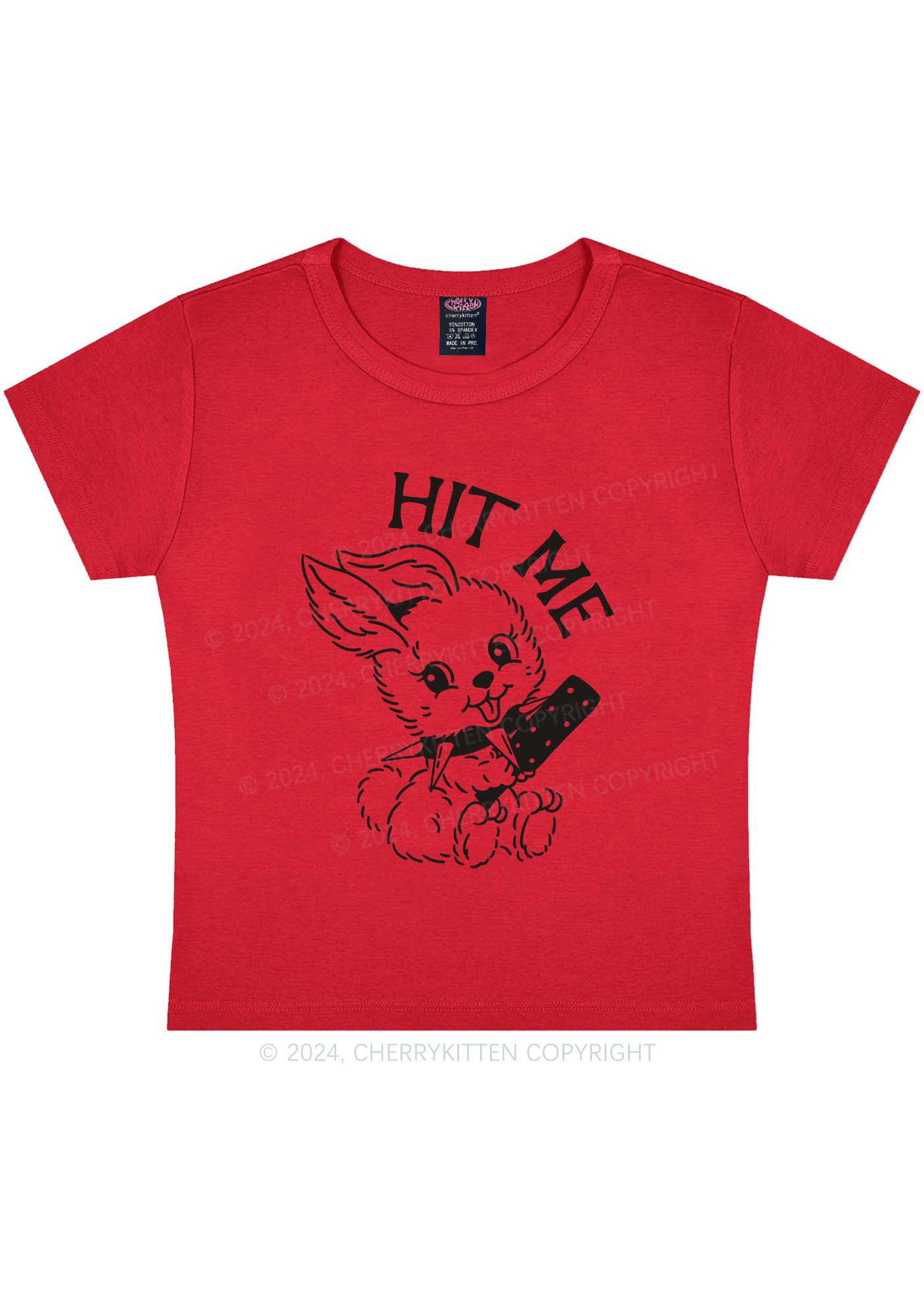 Hit Me Bunny Y2K Baby Tee Cherrykitten