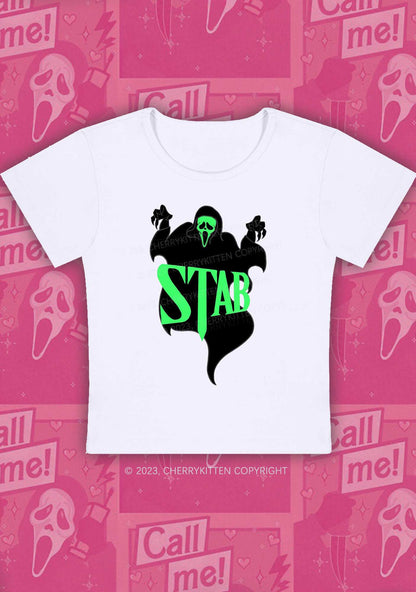 Stab Ghost Halloween Y2K Baby Tee Cherrykitten