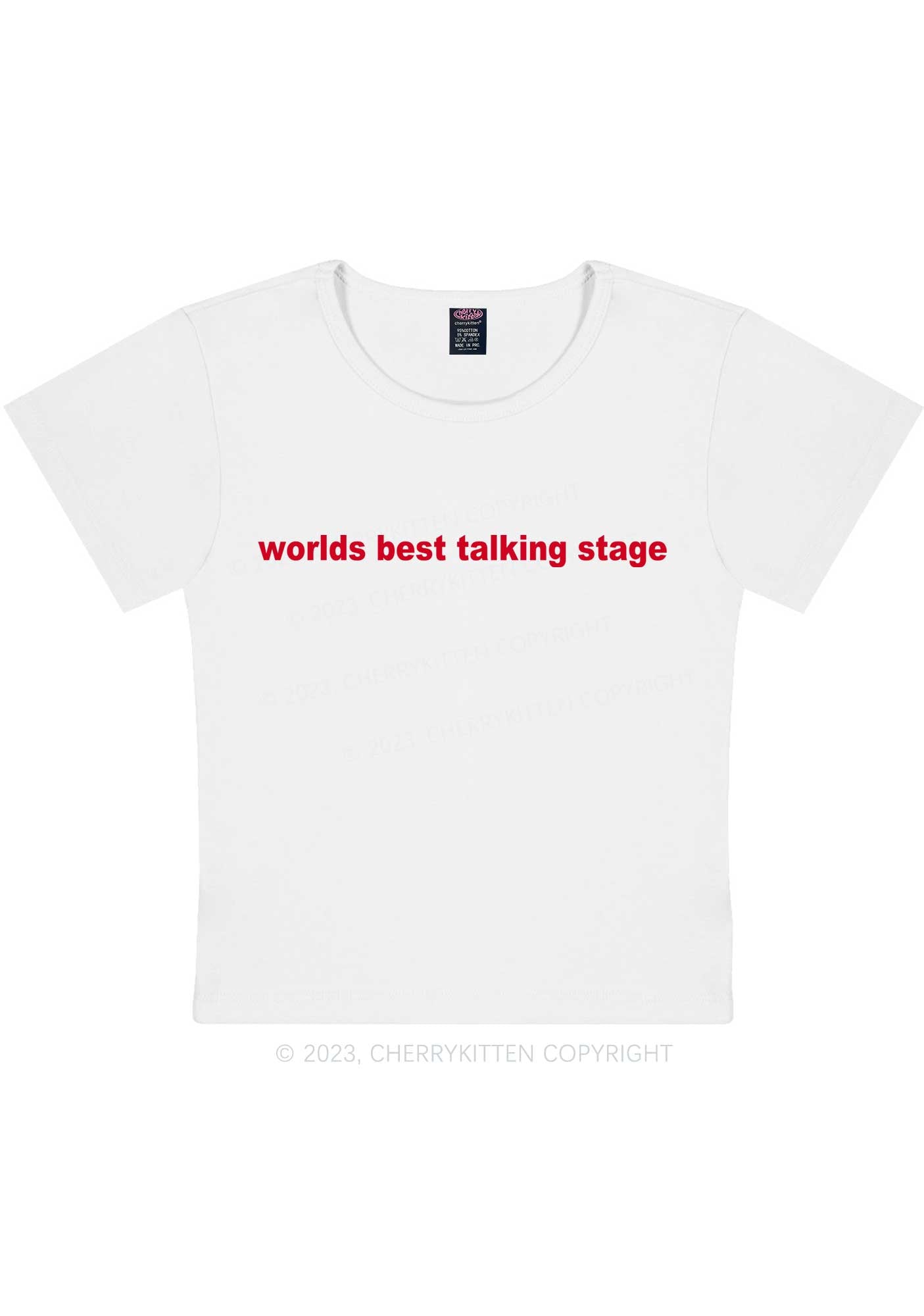 Curvy Worlds Best Talking Stage Y2K Baby Tee Cherrykitten