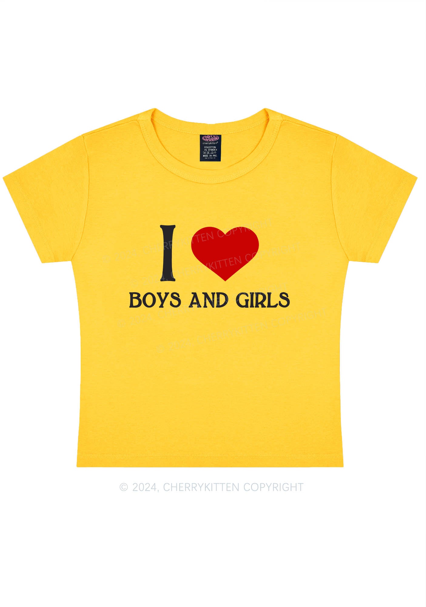 I Love Boys and Girls Y2K Baby Tee Cherrykitten