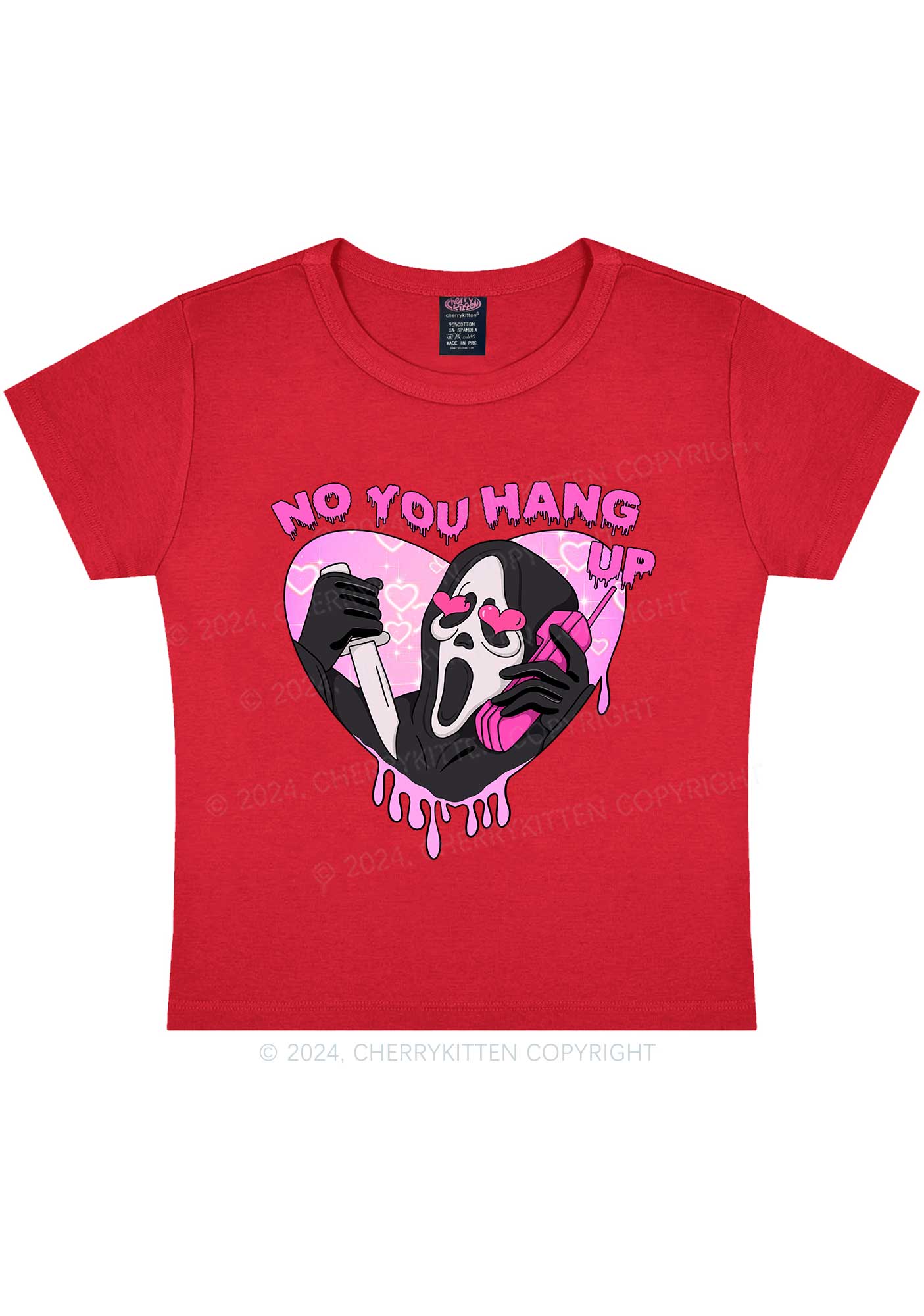 No You Hang Up Y2K Valentine's Day Baby Tee Cherrykitten