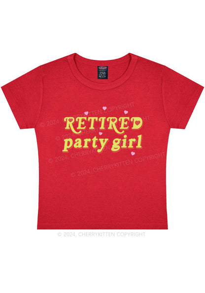 Retired Party Girl Y2K Baby Tee Cherrykitten