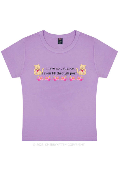 Curvy I Have No Patience Y2K Baby Tee Cherrykitten