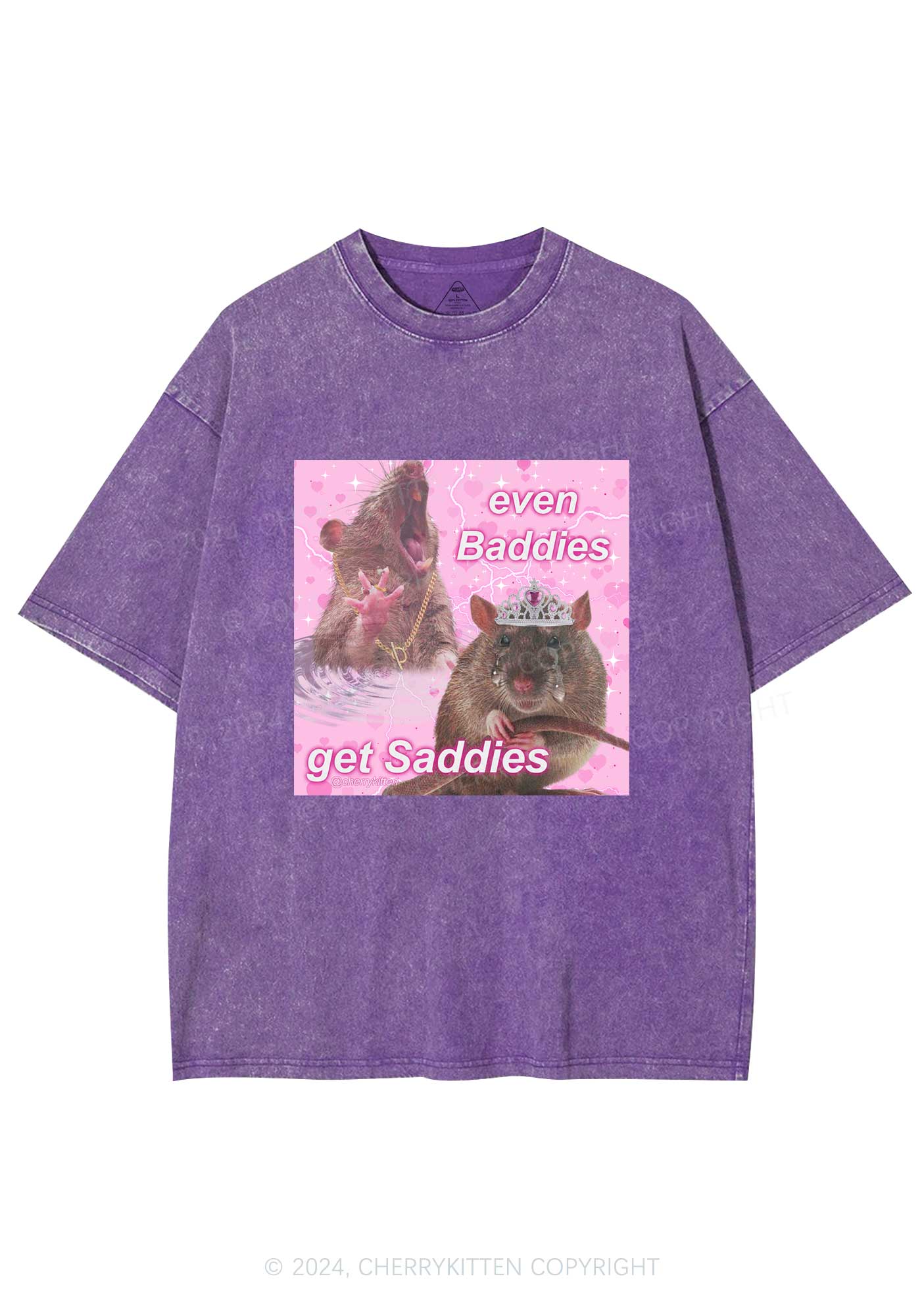 Rat Princess Get Saddies Y2K Washed Tee Cherrykitten