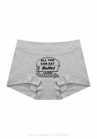 All You Can Eat Buffet Y2K Mid Rise Waist Boyshort Cherrykitten