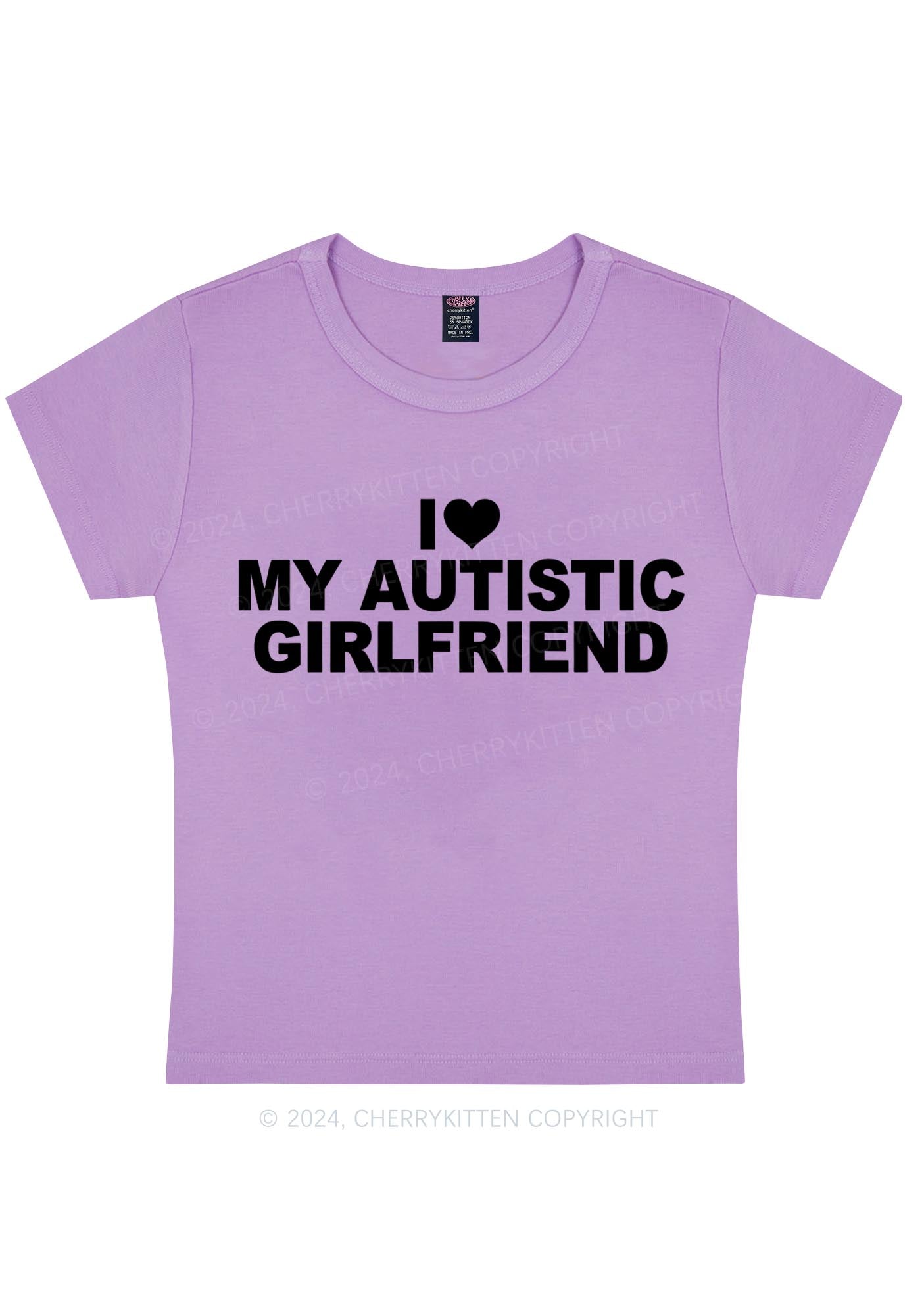 I Love My Autistic GF Y2K Valentine's Day Baby Tee Cherrykitten