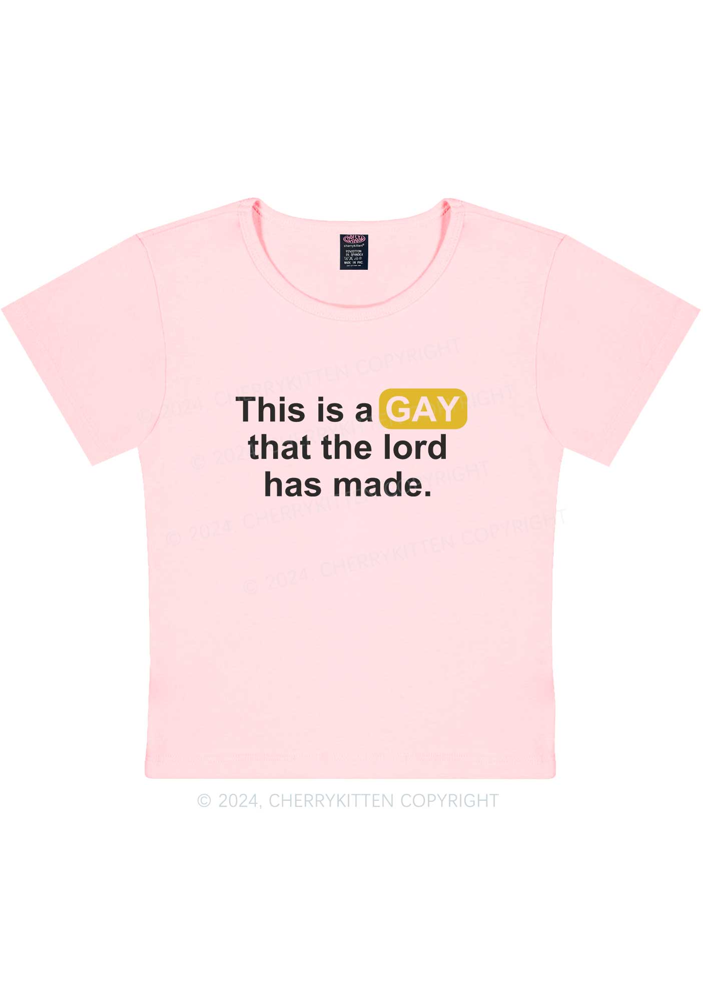 Lord Made Gay Y2K Baby Tee Cherrykitten