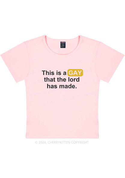 Lord Made Gay Y2K Baby Tee Cherrykitten