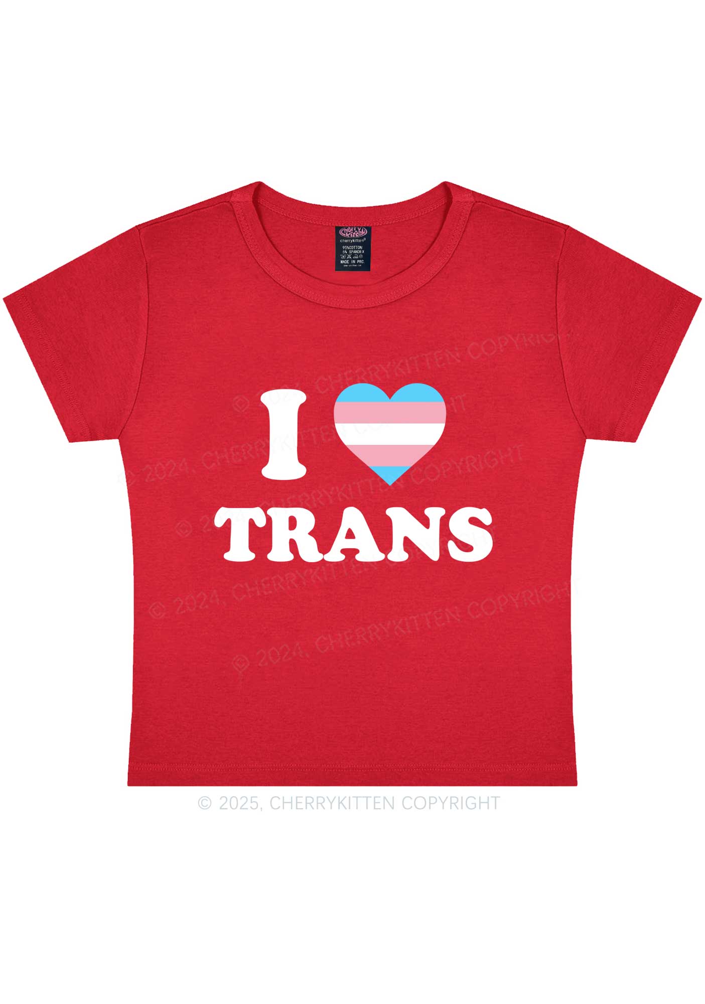 I Love Trans Y2K Baby Tee Cherrykitten