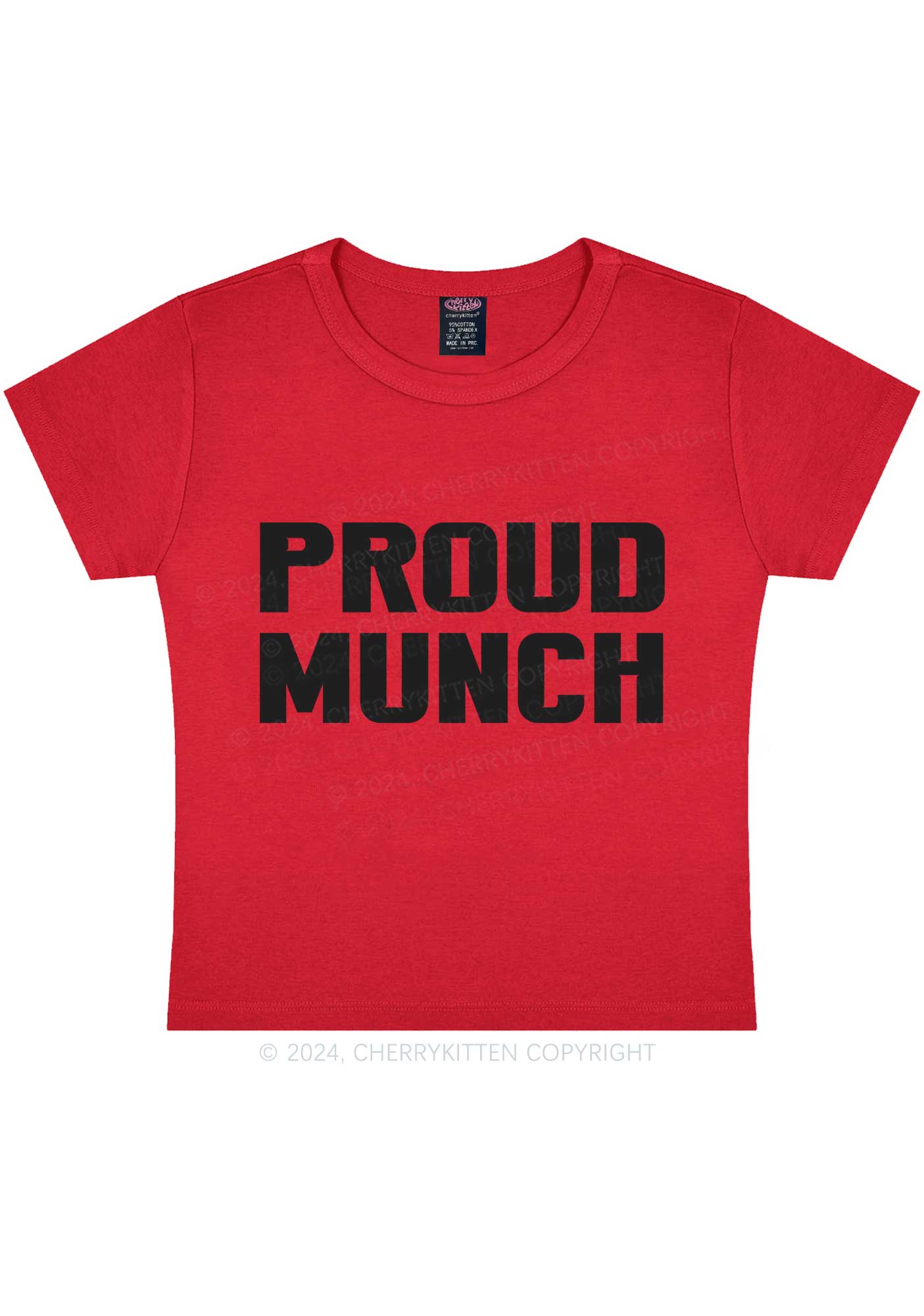 Proud Munch Y2K Baby Tee Cherrykitten