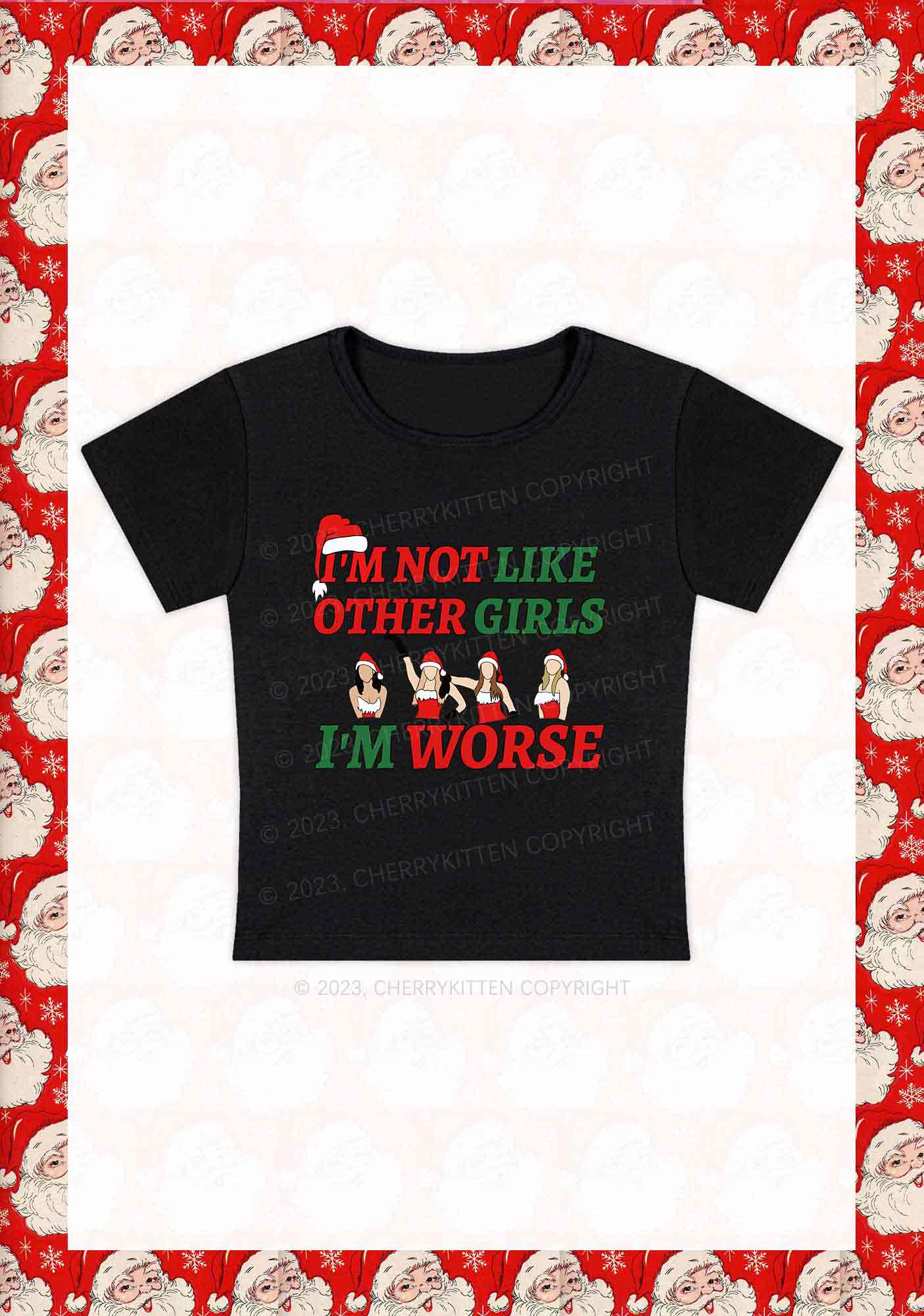 I'm Worse Christmas Baby Tee Cherrykitten