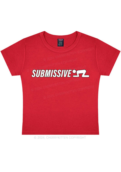 Submissive Man Y2K Baby Tee Cherrykitten