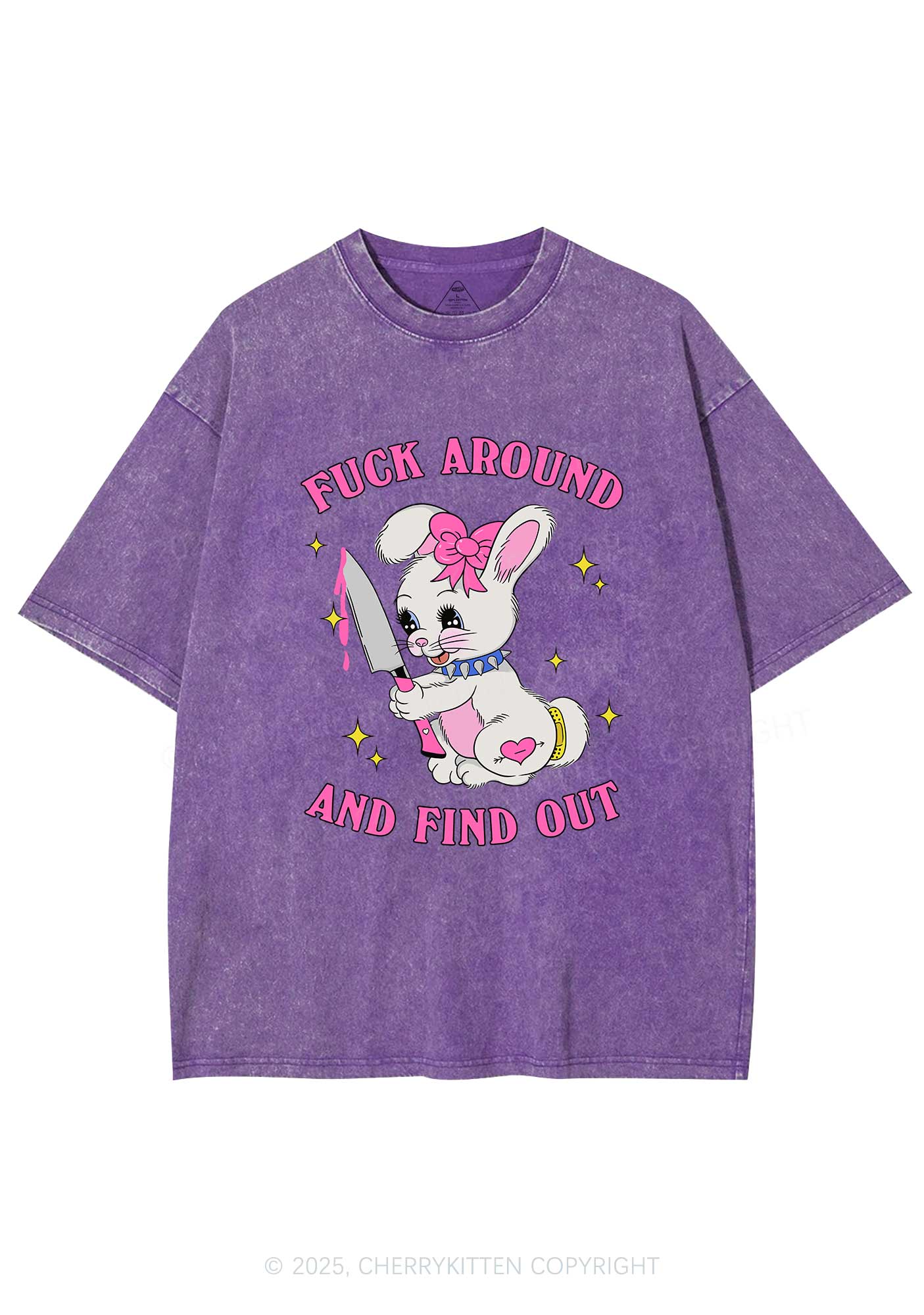 Fxxk Around Bunny Y2K Washed Tee Cherrykitten