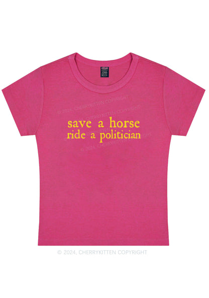 Ride A Politician Y2K Baby Tee Cherrykitten