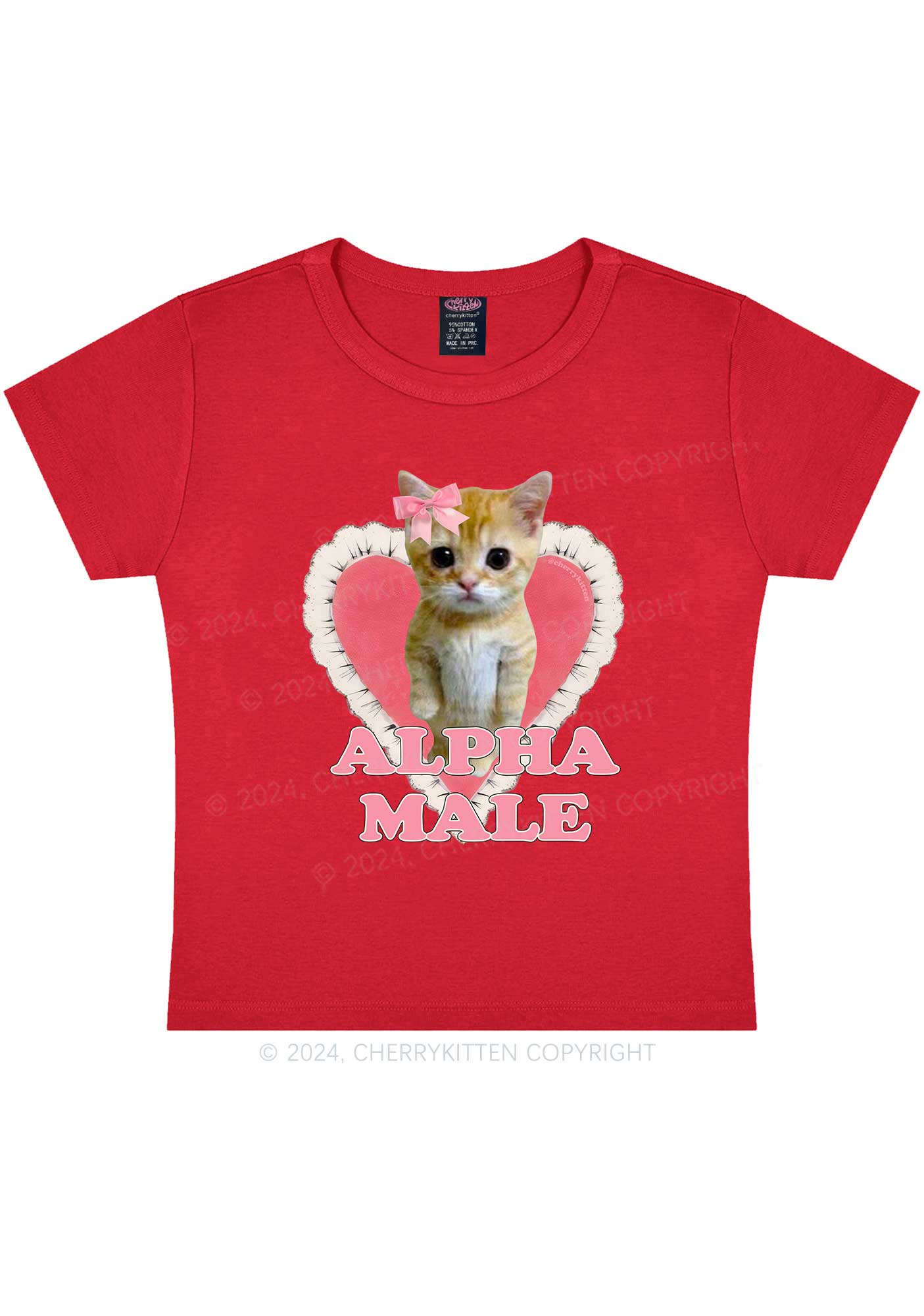 Alpha Male Kitten Y2K Baby Tee Cherrykitten