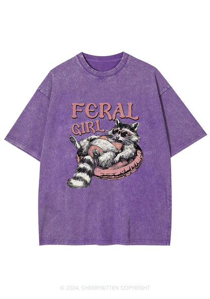 Feral Girl Y2K Washed Tee Cherrykitten