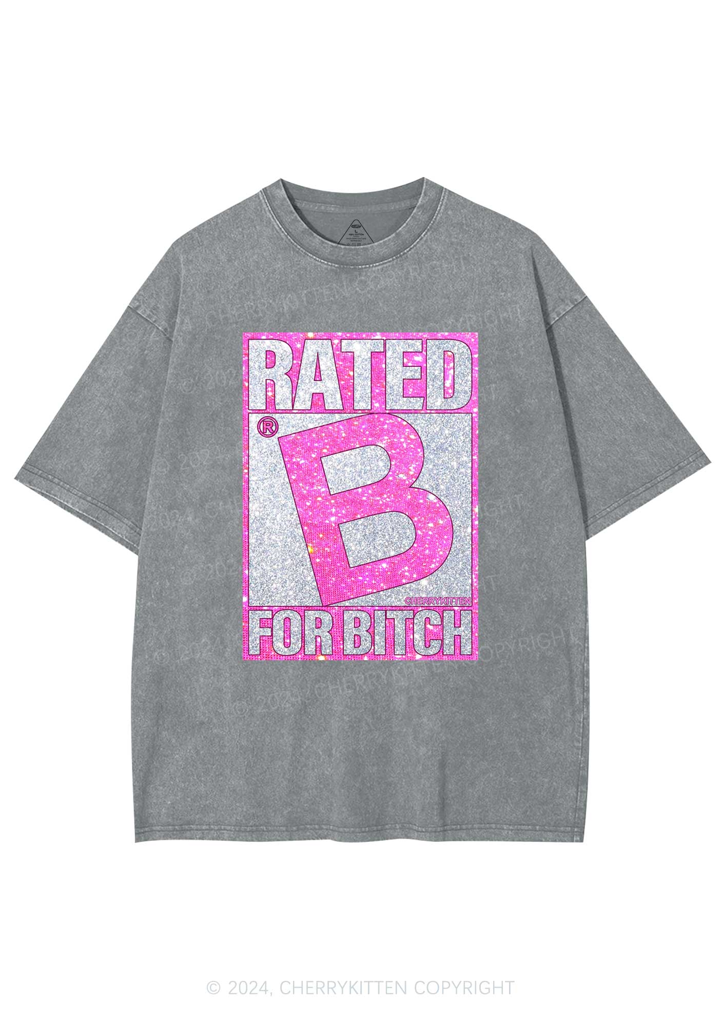 Rated For Bxxch Y2K Washed Tee Cherrykitten