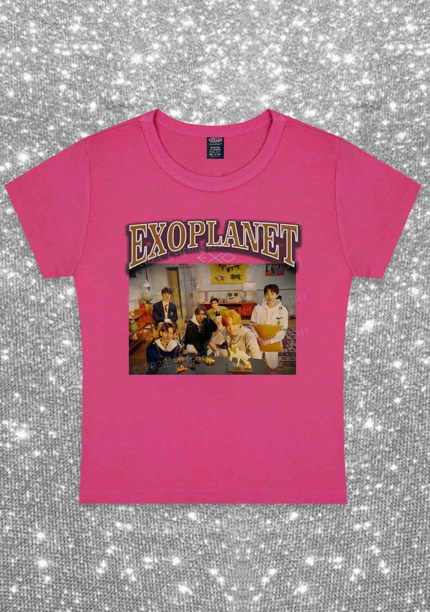 Exoplanet Kpop Y2K Baby Tee Cherrykitten