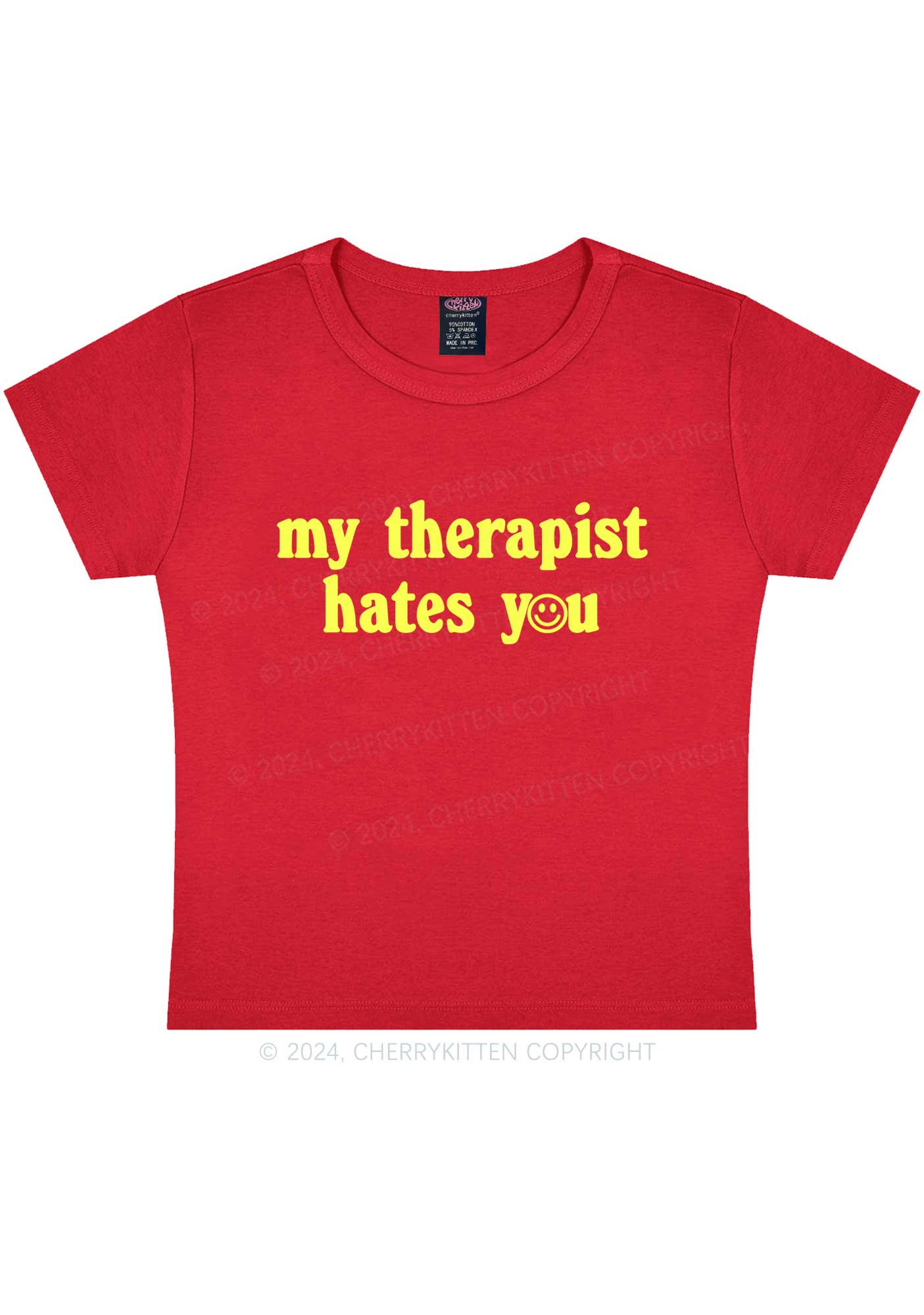 My Therapist Hates You Halo Y2K Baby Tee Cherrykitten