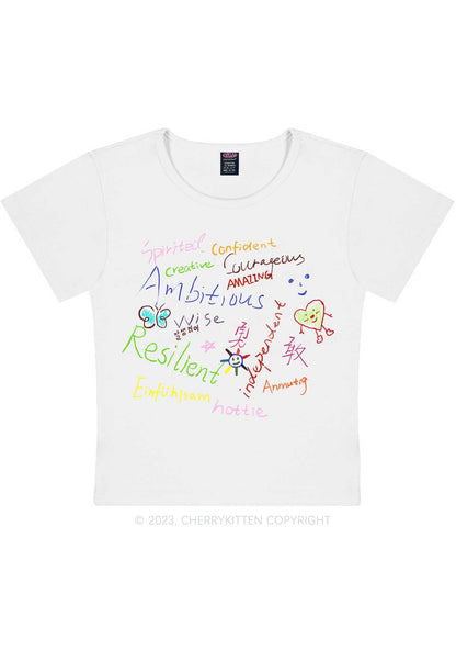 Curvy Women Personality Y2K Baby Tee Cherrykitten