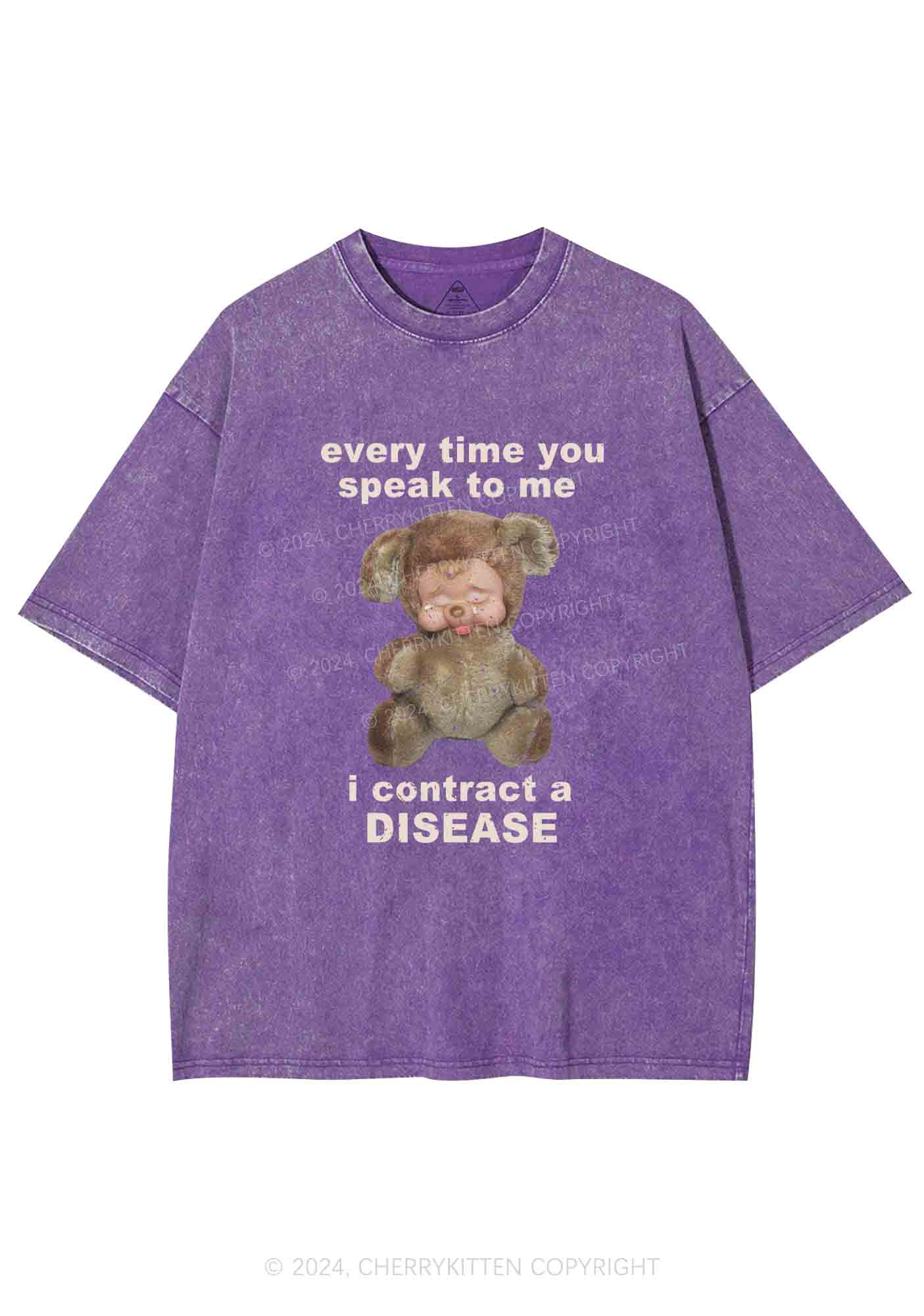 I Contract A Disease Y2K Washed Tee Cherrykitten