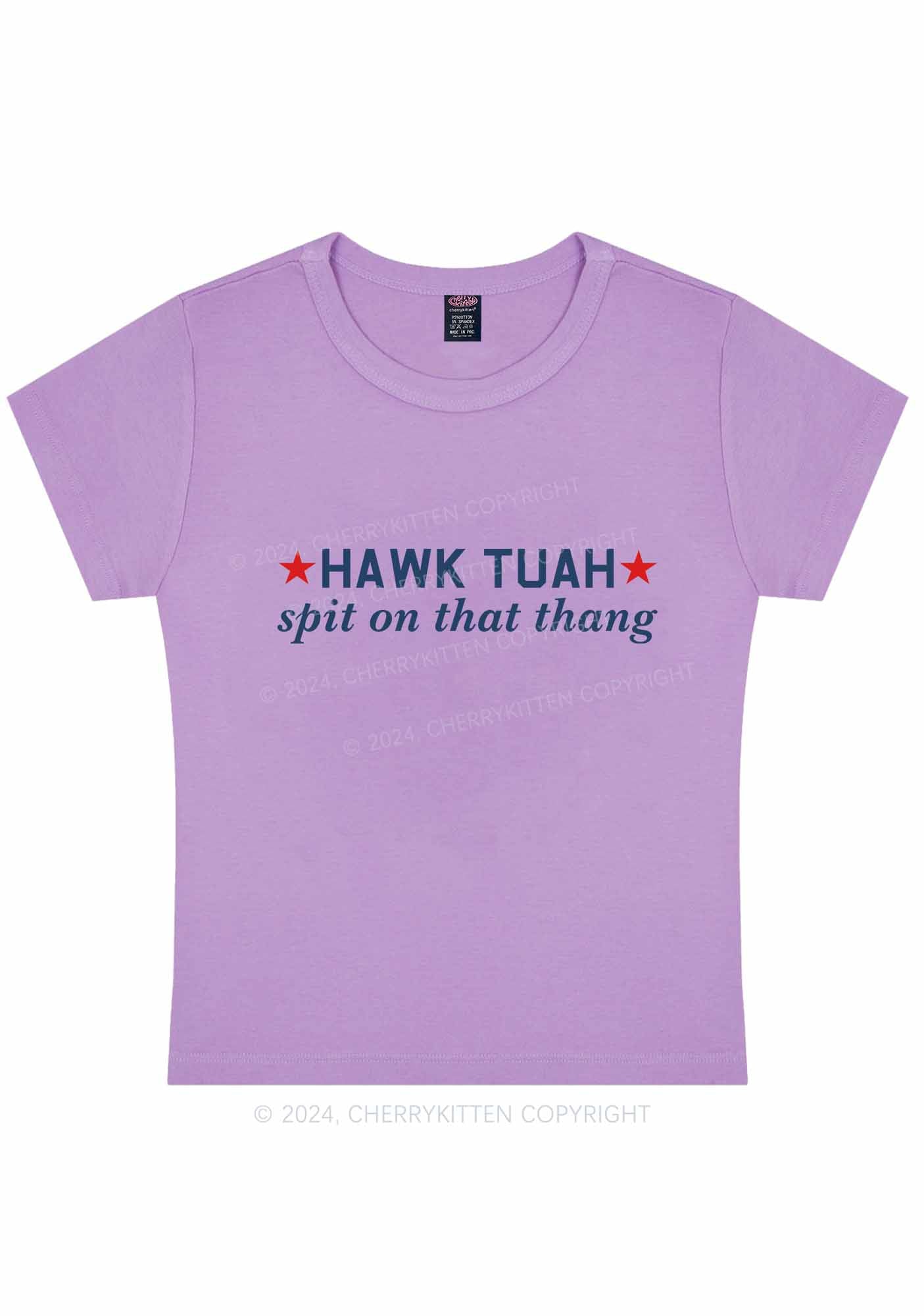 Curvy HAWK TUAH Y2K Baby Tee Cherrykitten