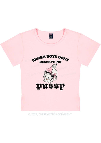 Broke Boys Pxssy Y2K Baby Tee Cherrykitten