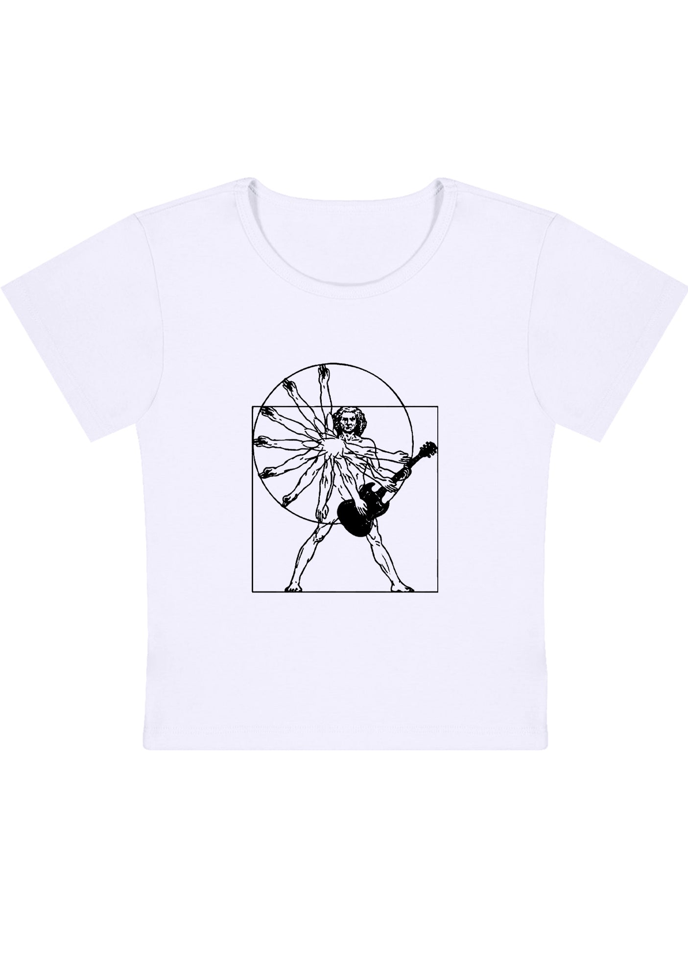 Curvy Vitruvian Man Guitar Baby Tee