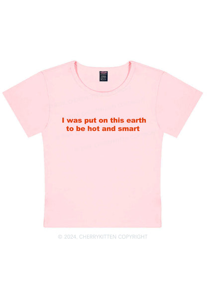 Hot And Smart Y2K Baby Tee Cherrykitten