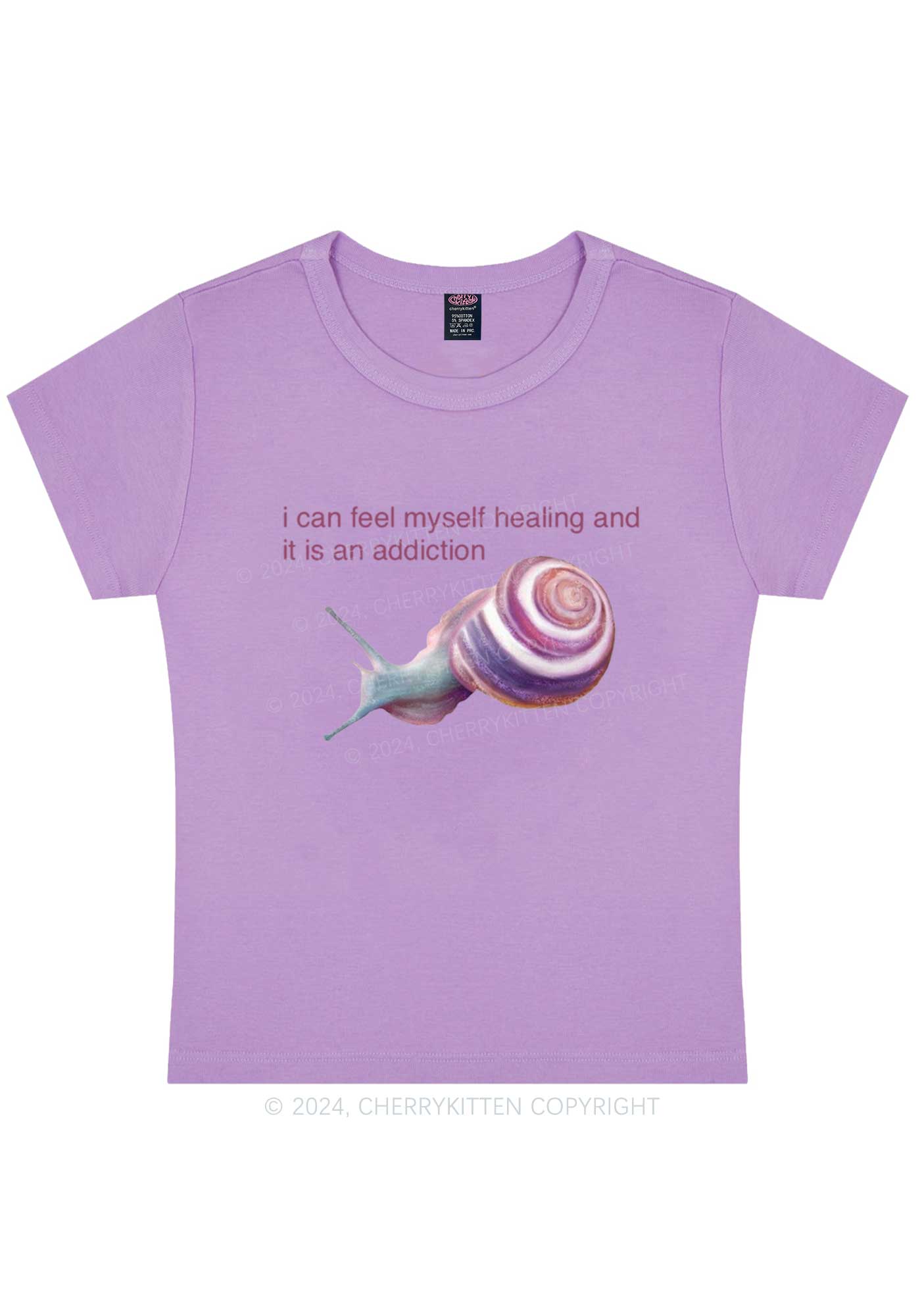 Curvy I Can Feel Myself Healing Y2K Baby Tee Cherrykitten