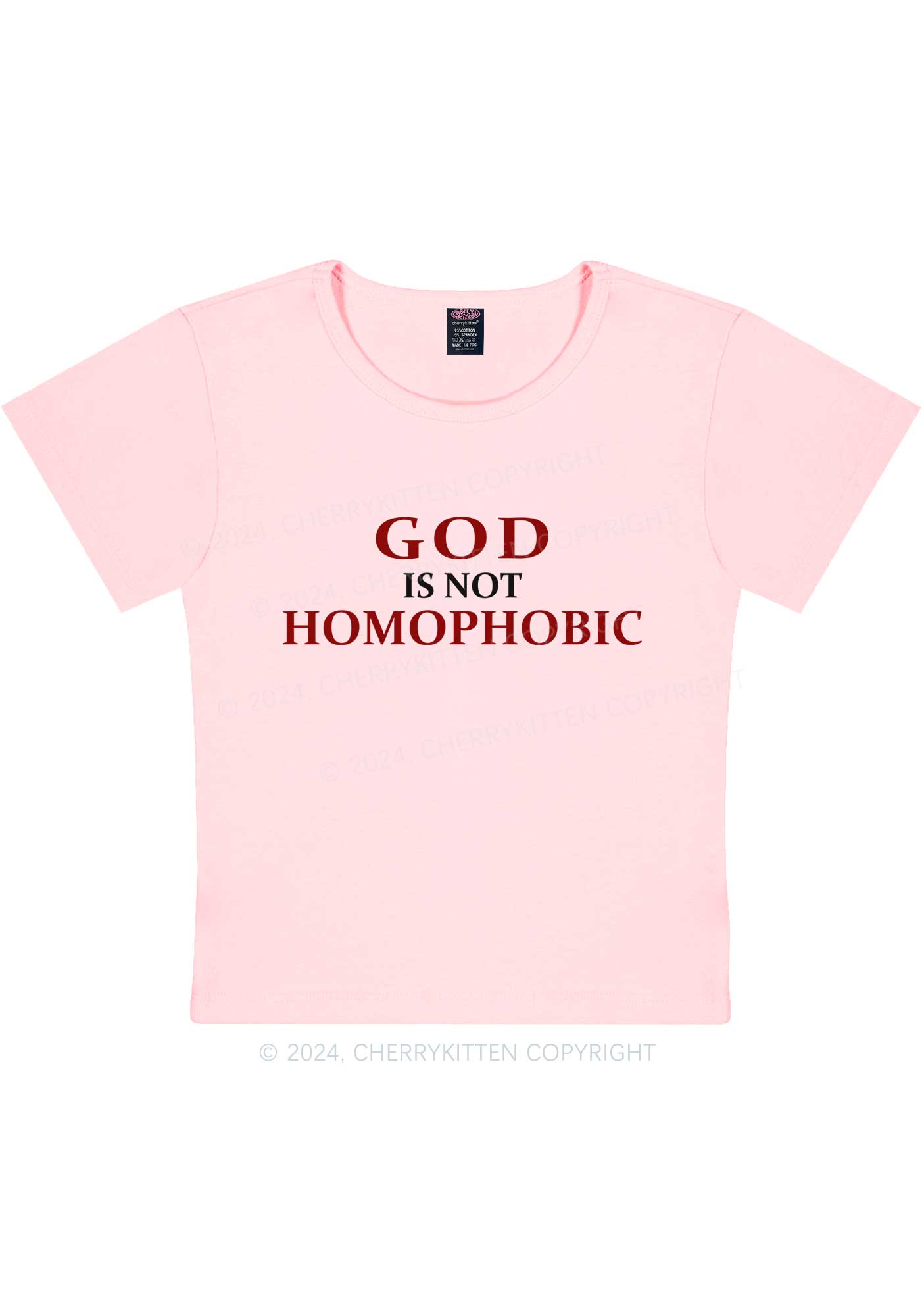 God Is Not Homophobic Y2K Baby Tee Cherrykitten