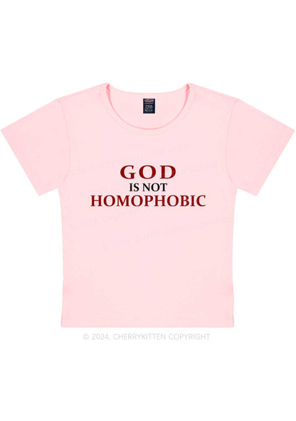 God Is Not Homophobic Y2K Baby Tee Cherrykitten