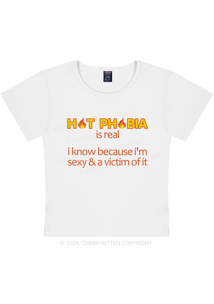 Curvy Hot Phobia Is Real Y2K Baby Tee Cherrykitten