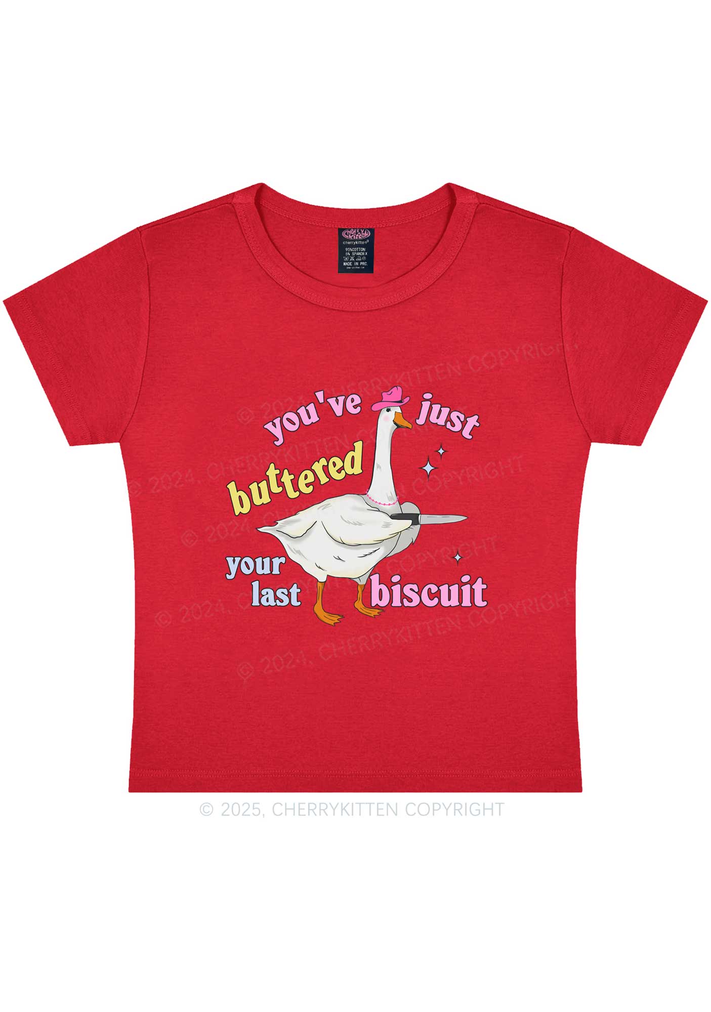 Just Buttered Last Biscuit Y2K Baby Tee Cherrykitten